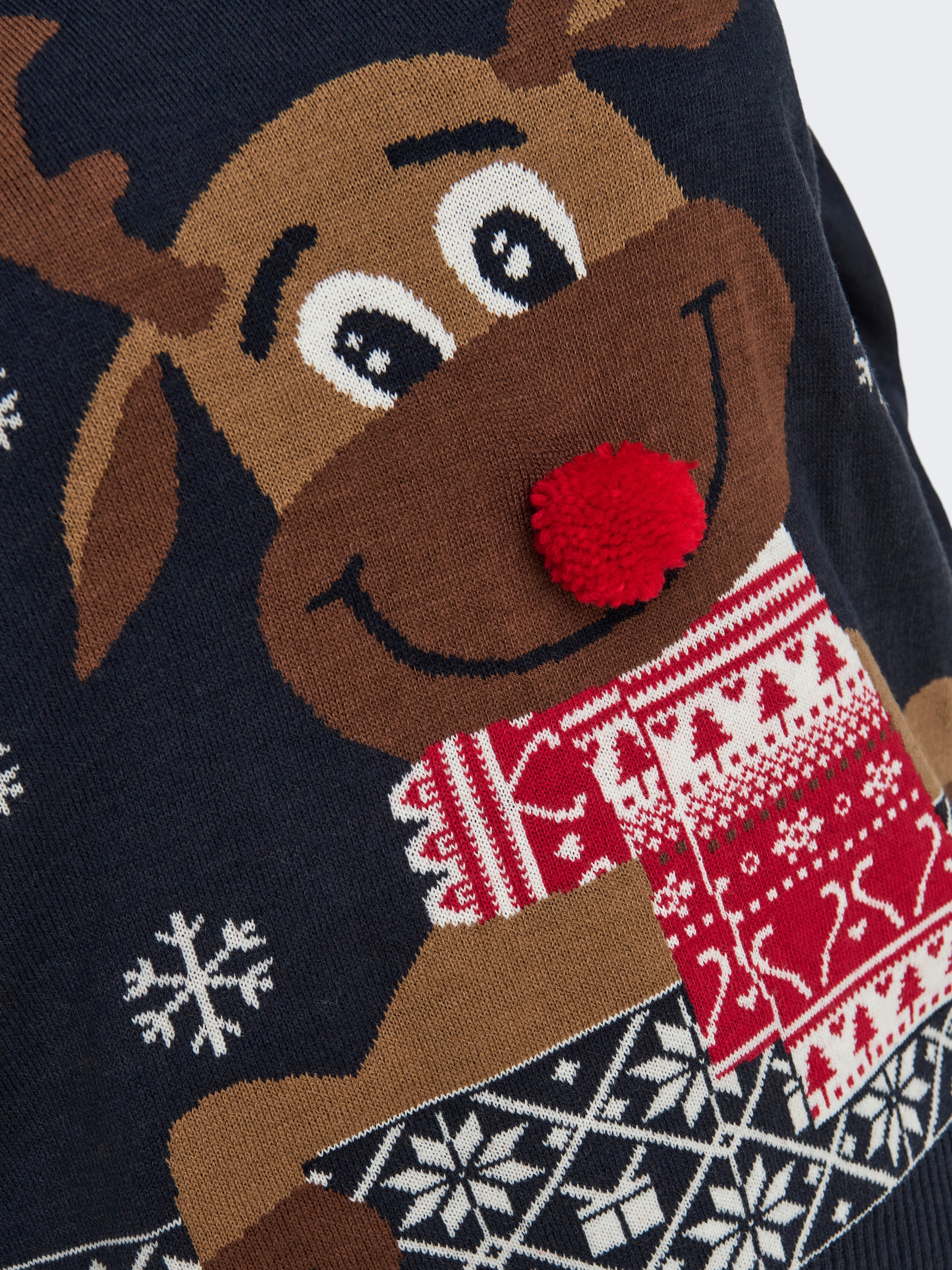 ONLY CARMAKOMA Weihnachtspullover »CARXMAS LS O-NECK MIX DETAIL BOX KNT«