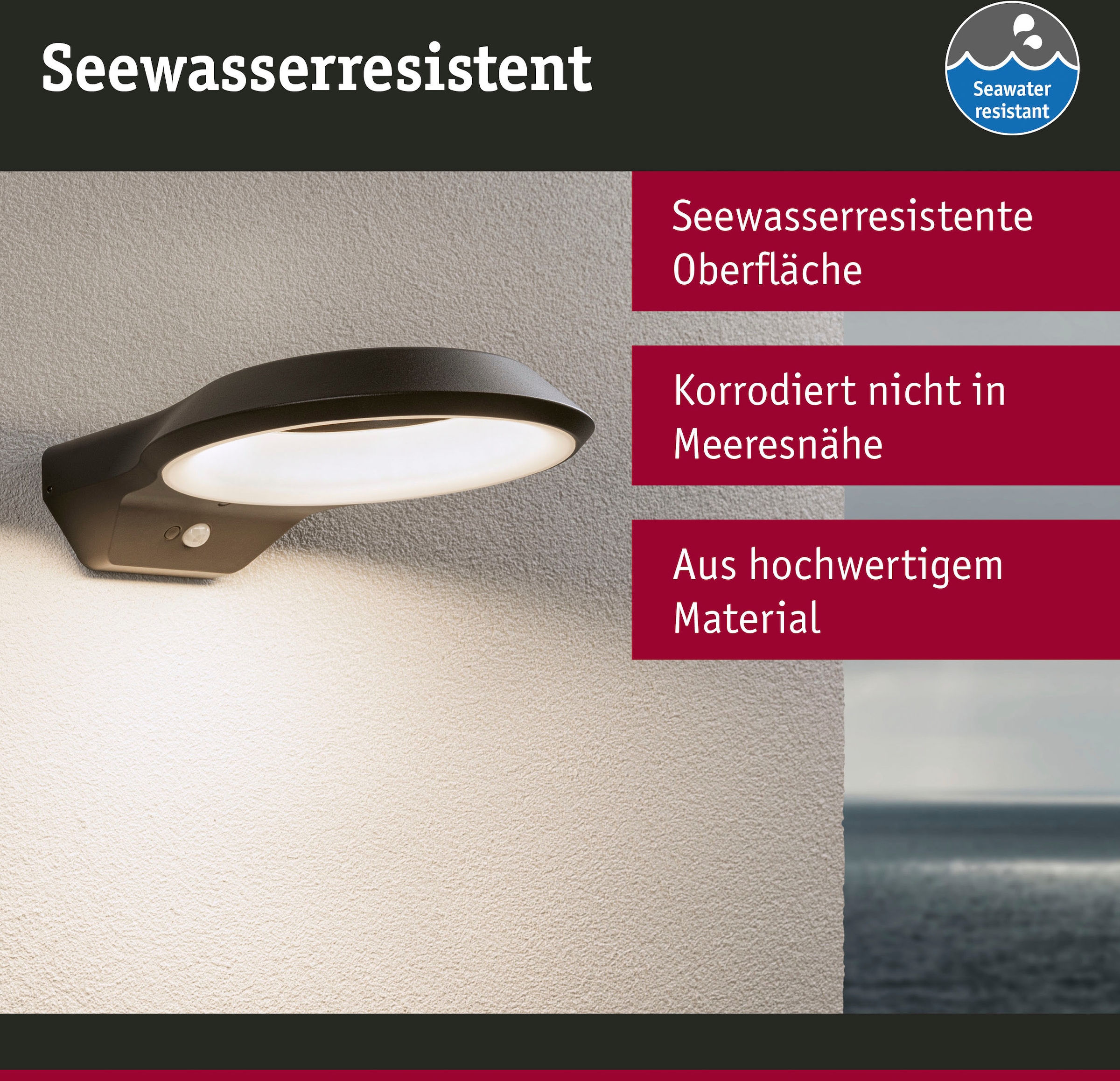 Paulmann LED Außen-Wandleuchte »Anela 230V«, 1 flammig, insektenfreundlich