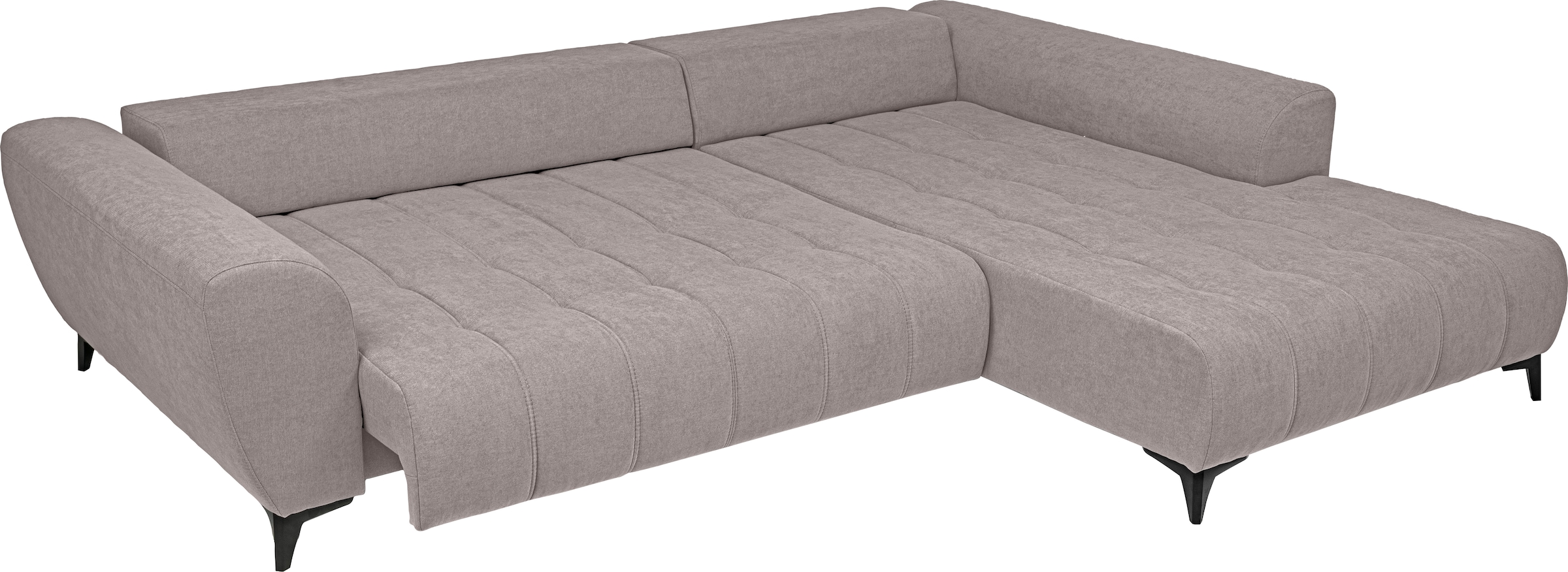 WERK2 Ecksofa »Garay, XXL-Liegefläche: elektrisch ausziehbar auf ca. 228×126 cm« Luxus in Übergröße: XXL-Liegefläche, Komfort-Ottomane & stilvolle Füße