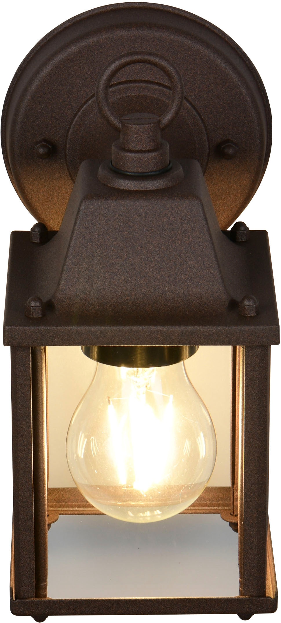 TRIO Leuchten Außen-Wandleuchte »MIRANDE, Hauswand Leuchte Laterne mit Glasschirm, exkl 1x E27 max 40W« E27 1 Stk. warmweiß - kaltweiß IP23, Outdoor Wandlampe für wechselbare Leuchtmittel Höhe 23cm