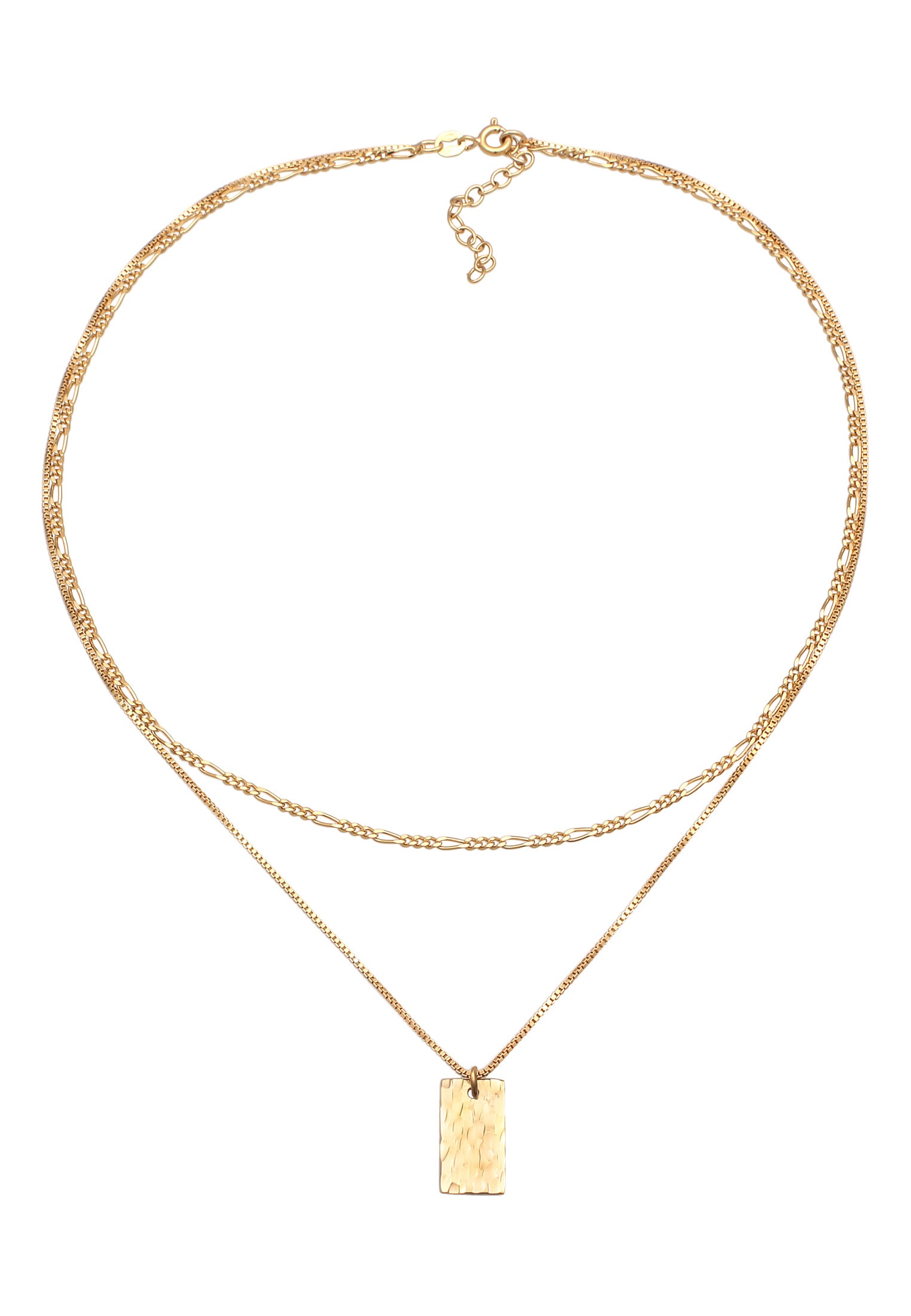 Elli Silberkette »Halskette Layer Plättchen Figaro Boho Trend 925 Silber«