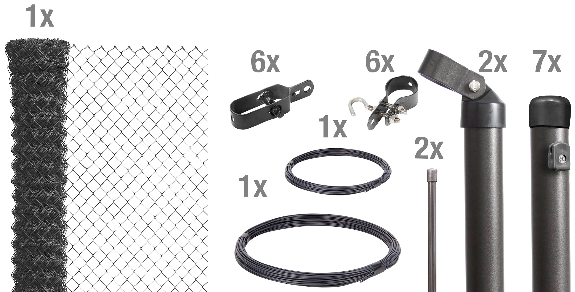 Alberts Maschendrahtzaun, (Set), 100 cm hoch, 15 m, anthrazit beschichtet, zum Einbetonieren