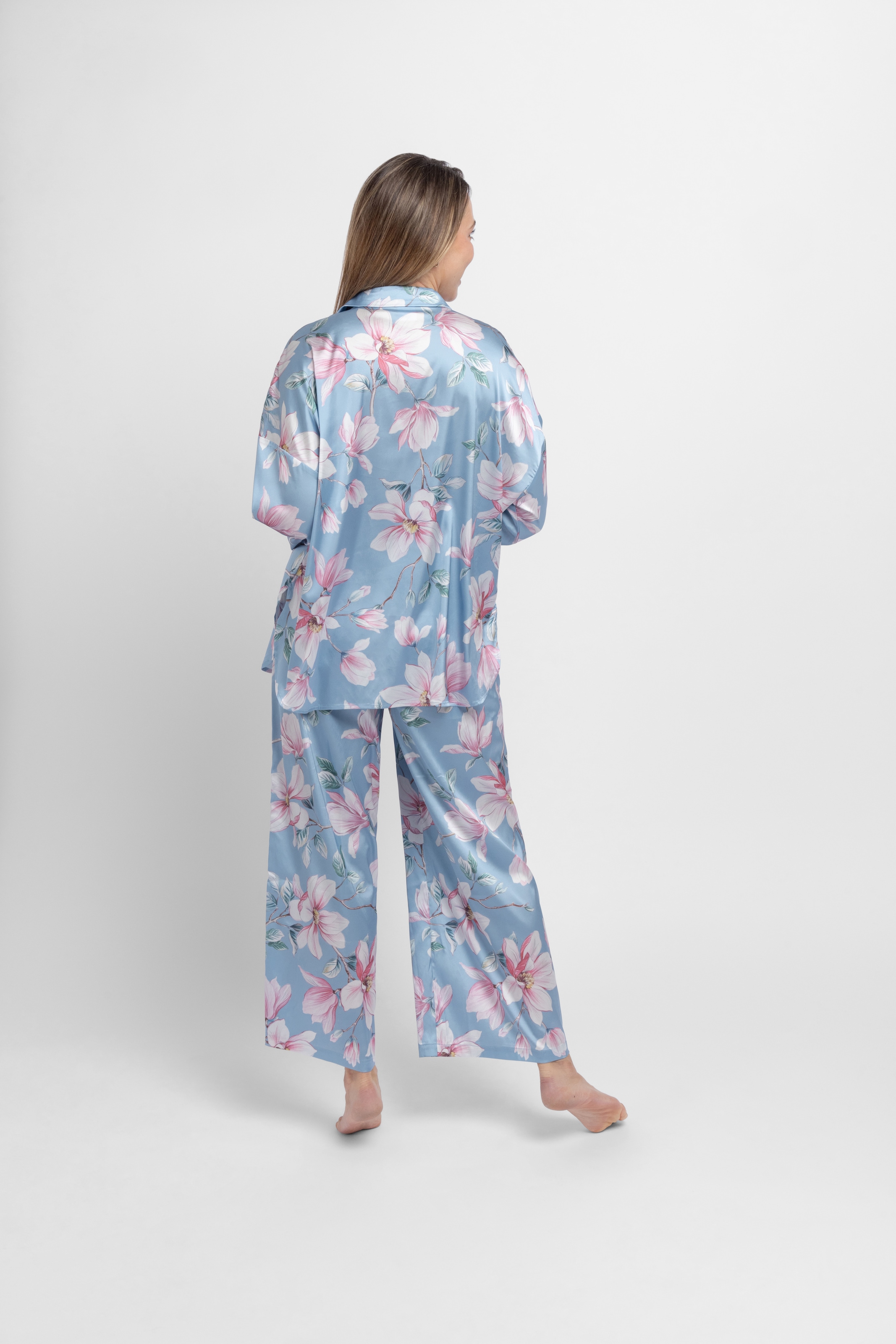 Dorina Pyjamaoberteil »Bella« Blumen-Muster, Knöpfe, weich, bequem
