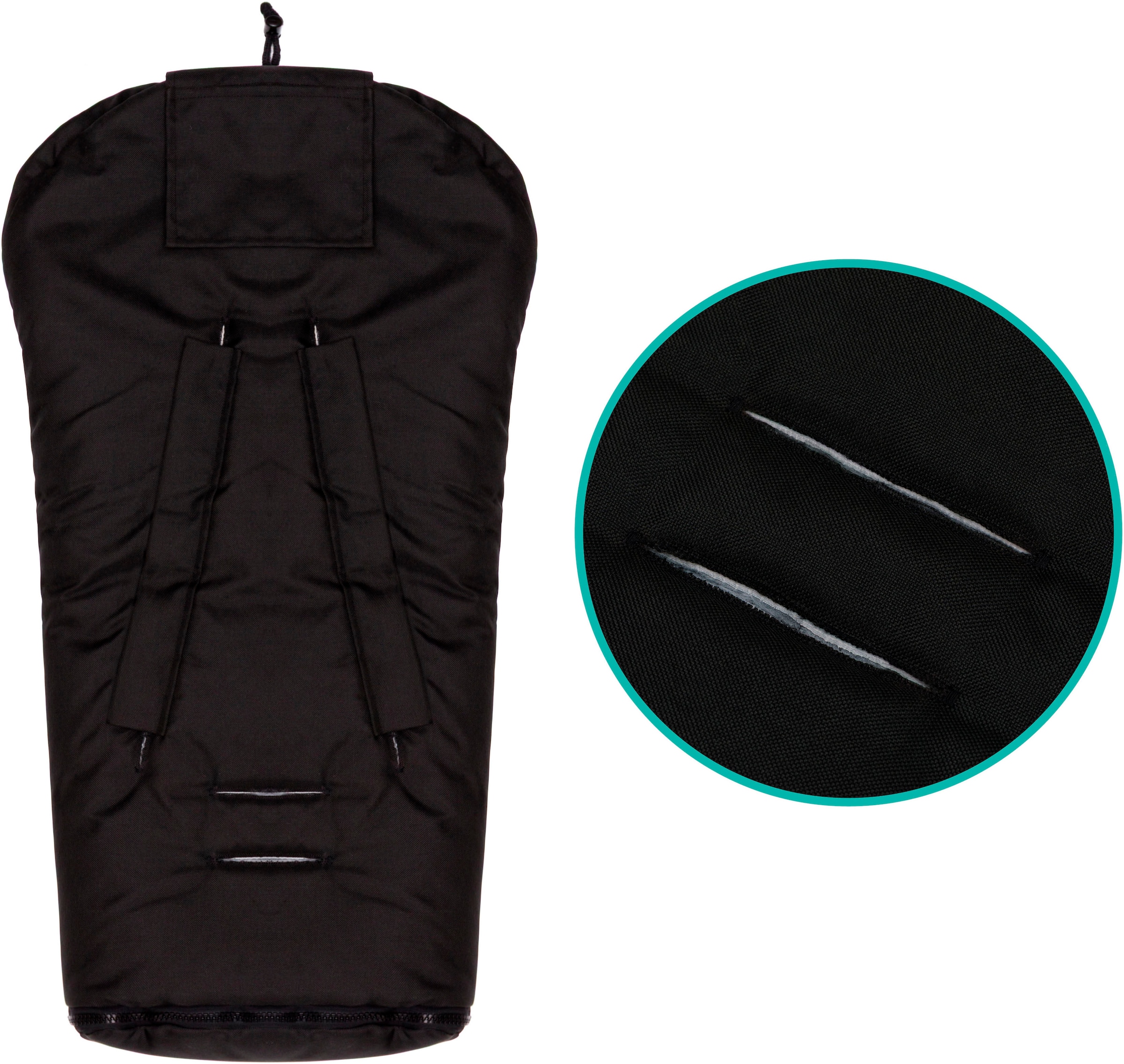 Fillikid Fußsack »Pamir Alpina, schwarz, Lammfell grau, Winterfußsack«, für Autositze Gr. 0 und Kinderwagen