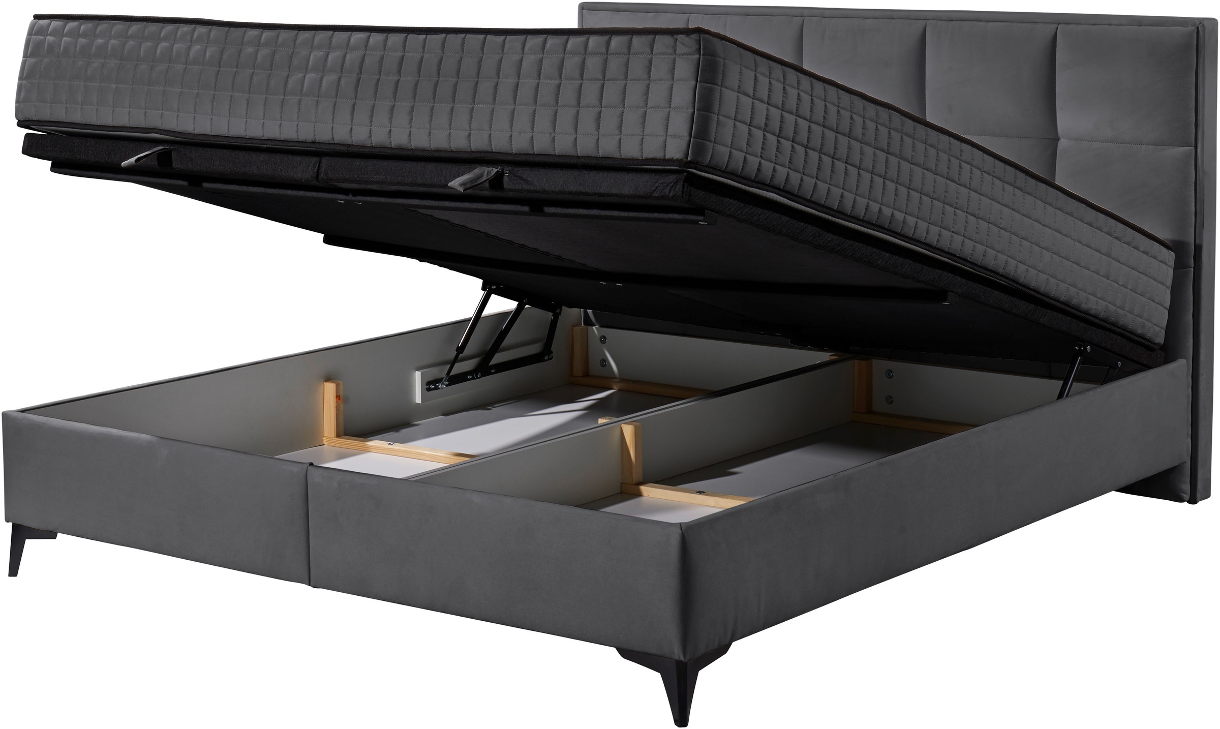 ED EXCITING DESIGN Boxbett »Monroe inkl. Bettkasten, erhältlich in den Breiten 160cm & 180cm« Duo-Matratze - feste Seite mit Kokosmatte