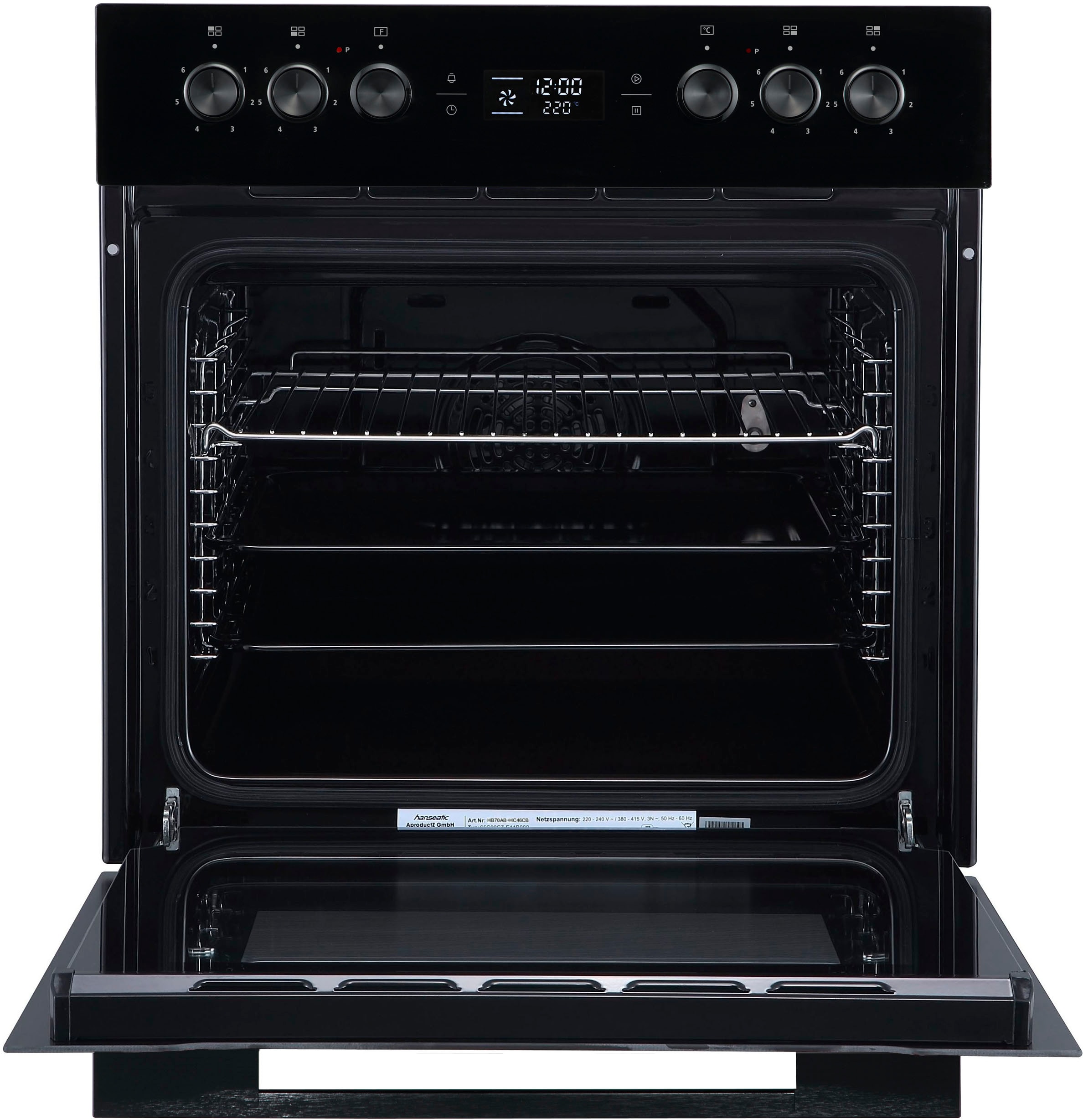 Hanseatic Elektro-Herd-Set »HB70AB+HC46CB« Dampfreinigungsfunktion erleichtert dir die Pflege des Backofens