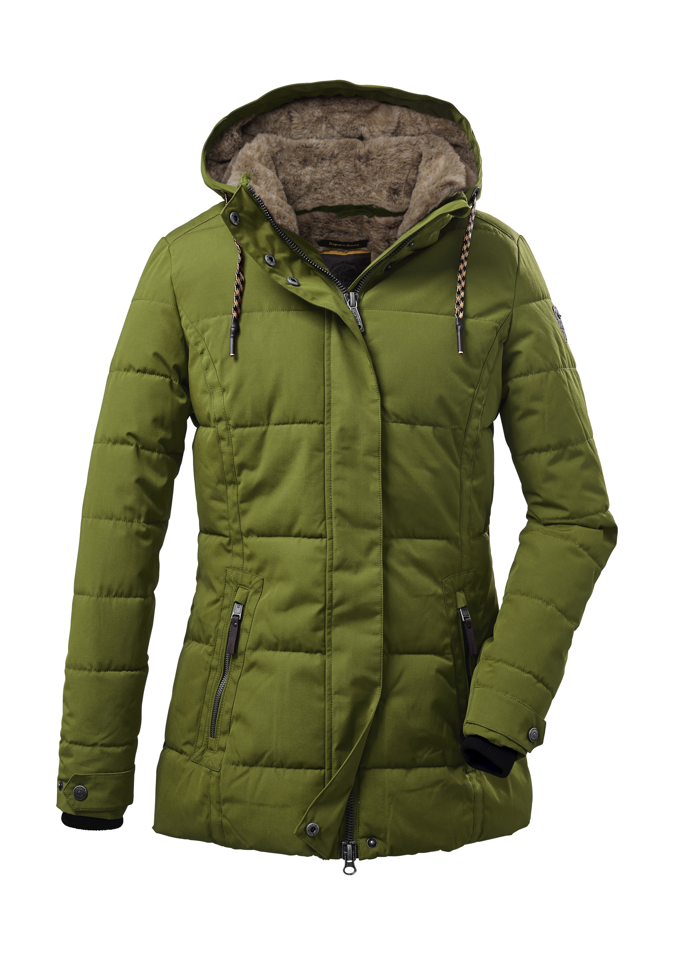 G.I.G.A. Dx By Killtec Damen Steppjacke »GW 15 WMN QLTD JCKT« Wind- und wasserabweisende Outdoorjacke mit abnehmbarer Kapuze in grün, Größe 38