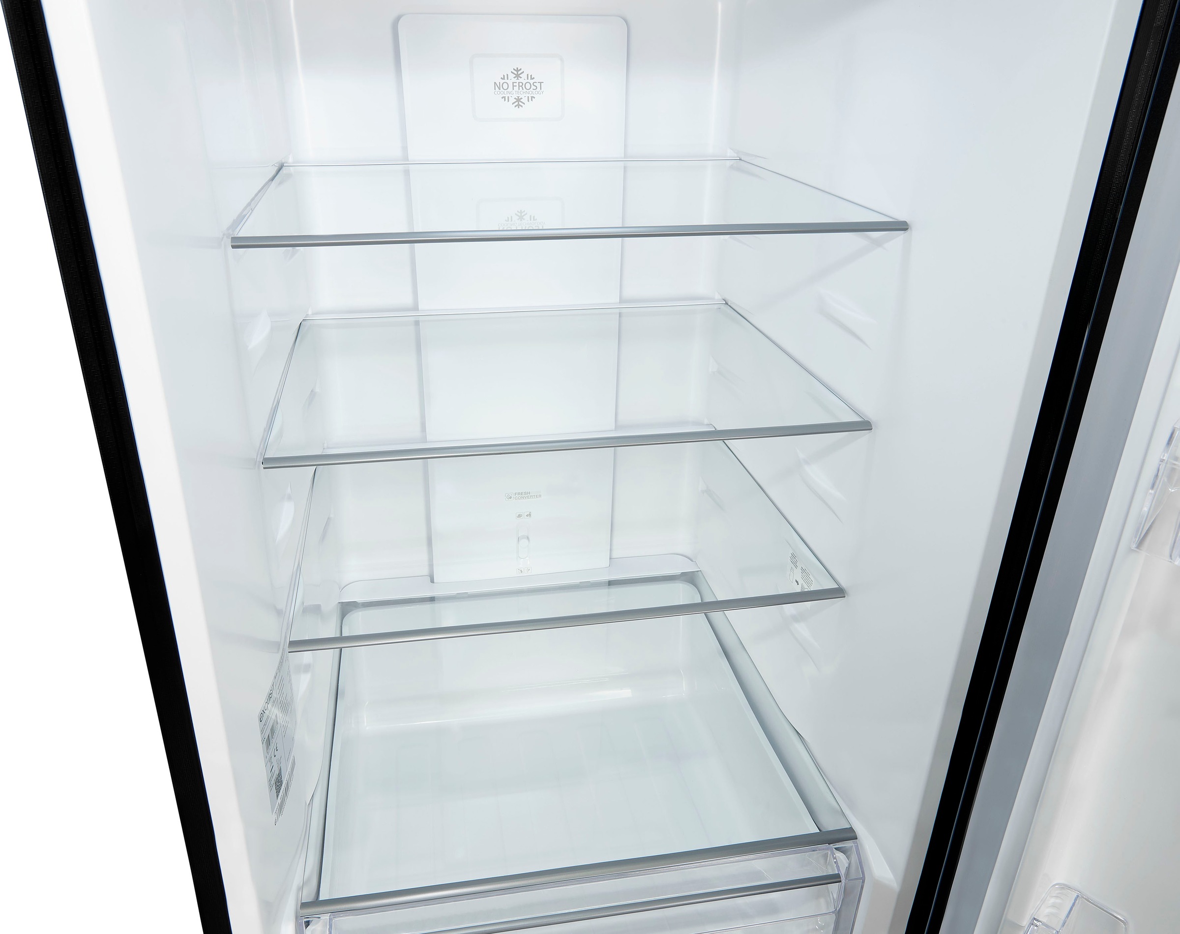 exquisit Kühl-/Gefrierkombination »KGC350-105-NF-040C inoxlook-az«, Energieeffizienzklasse C, 347 L Volumen, Total NoFrost, Display