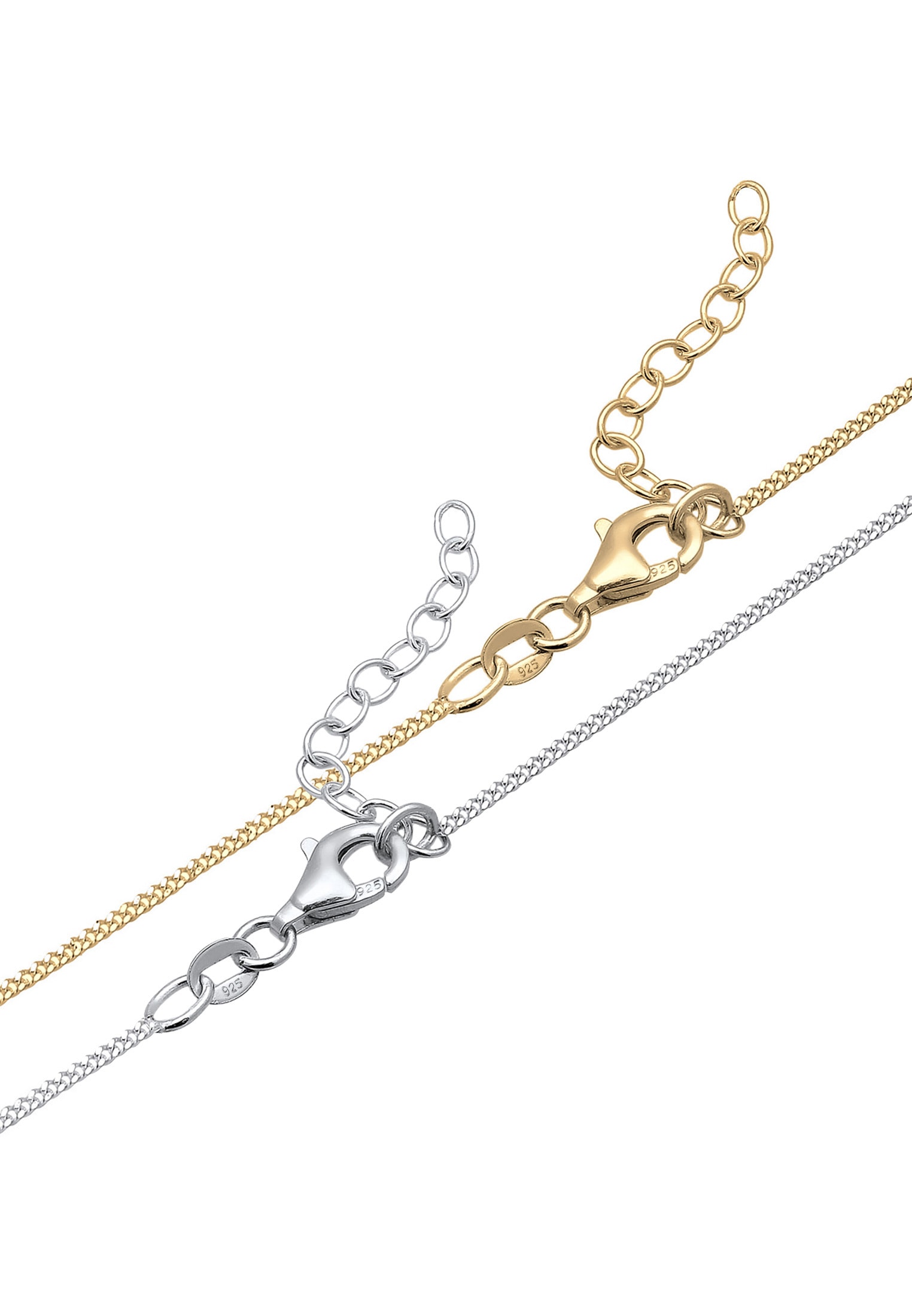Elli Ketten-Set »Halskette Flügel Partnerkette Bicolor 925 Sterling Silber vergoldet«