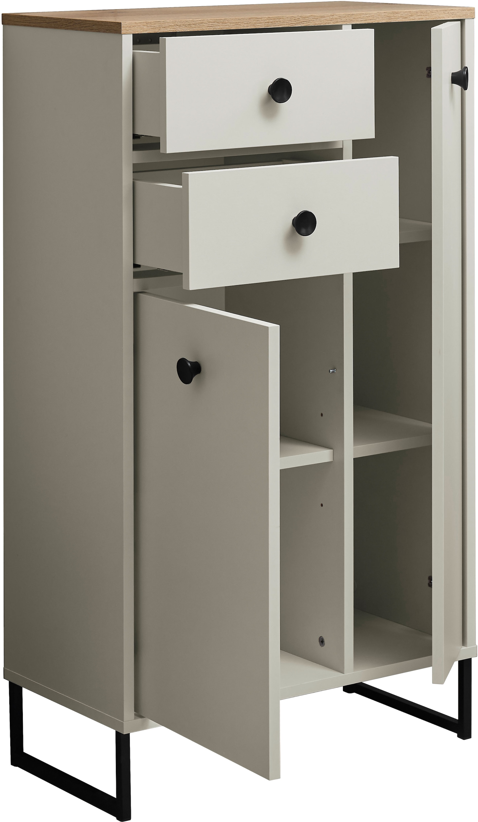 BASIC by Balculina Midischrank »Linea« 1 Stk. tlg. Breite 38cm, U-Profil Füße, Unterflurauszug