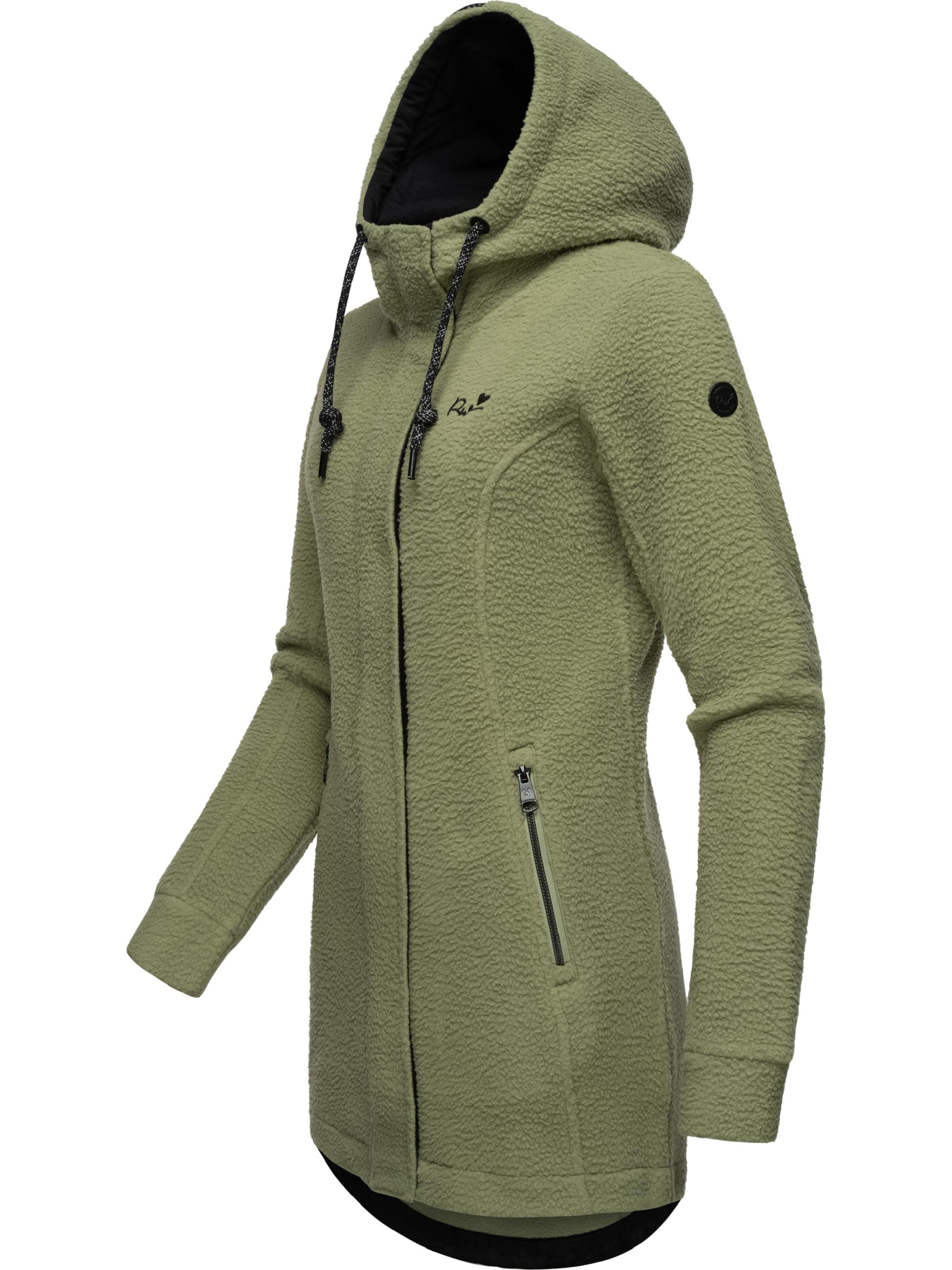 Kapuzensweatjacke »Fellimitatmantel Letti Teddy-Fleece«, Kuschelig weicher Teddyfleece-Mantel