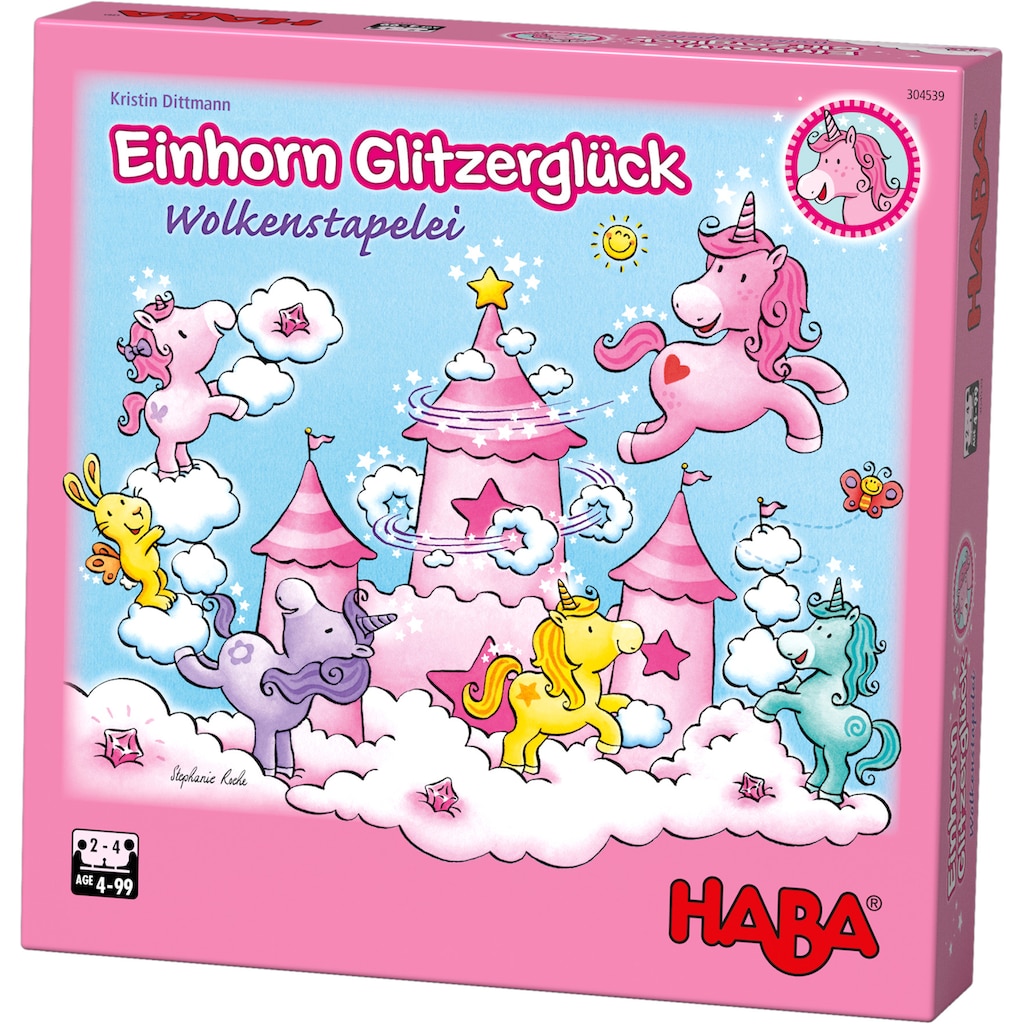 Haba Spiel »Einhorn Glitzerglück - Wolkenstapelei«