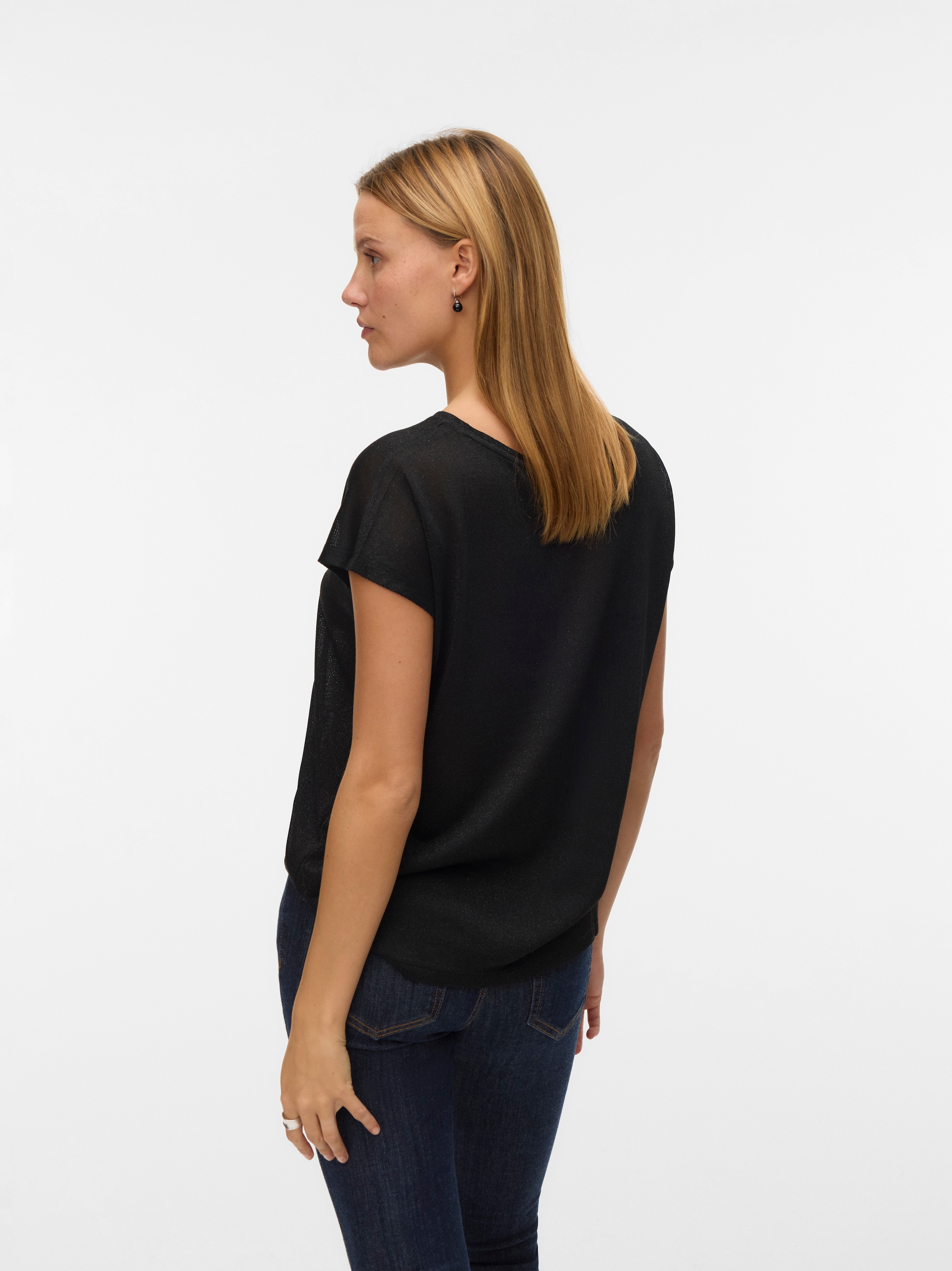 Vero Moda Kurzarmshirt »VMSARAH AVA SS TOP JRS GA NOOS« mit Glitzerdetails
