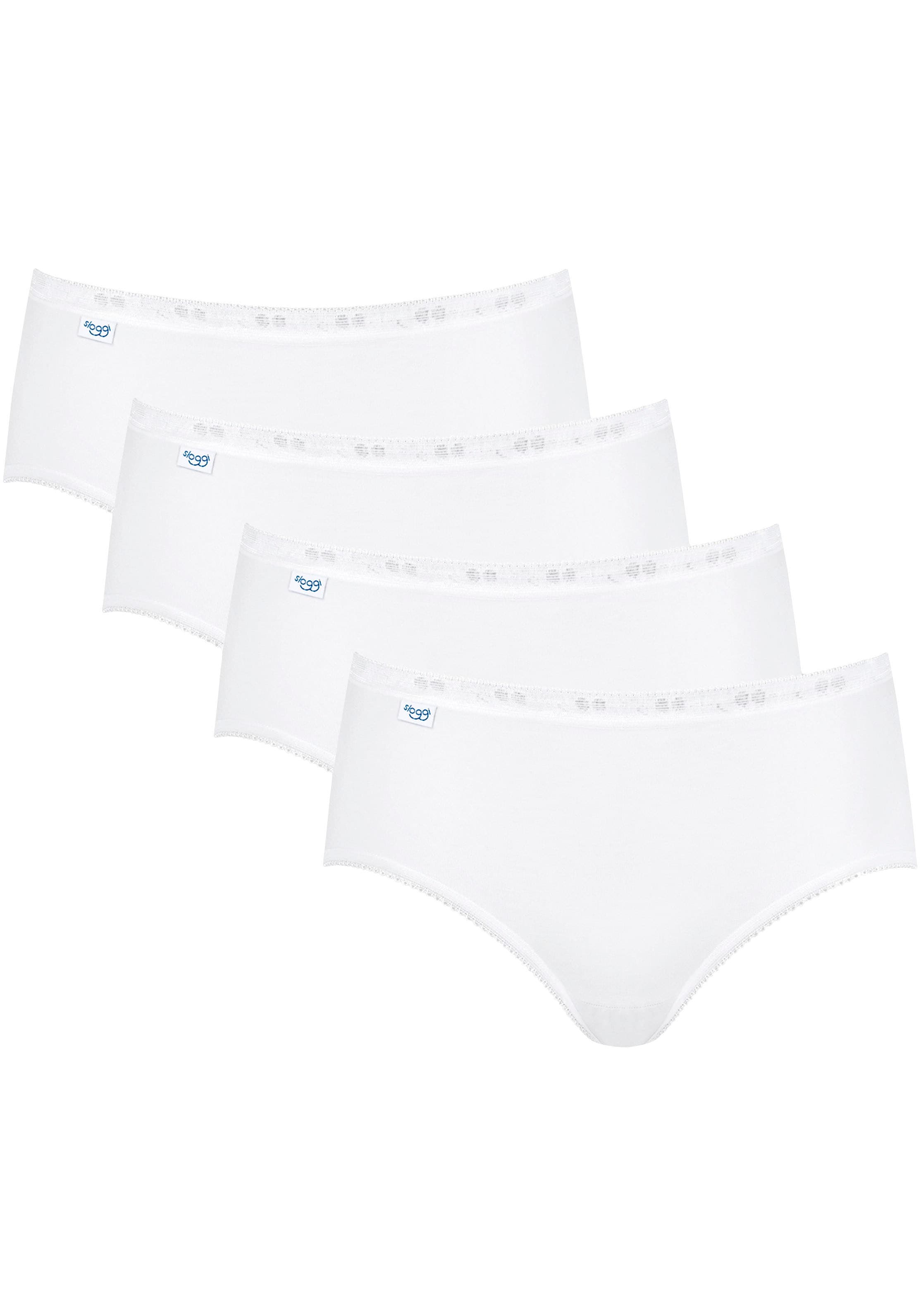 sloggi Midislip »Basic+«, (4er Pack), perfekter Sitz, feminin, Baumwollmischung, Single Jersey, weich
