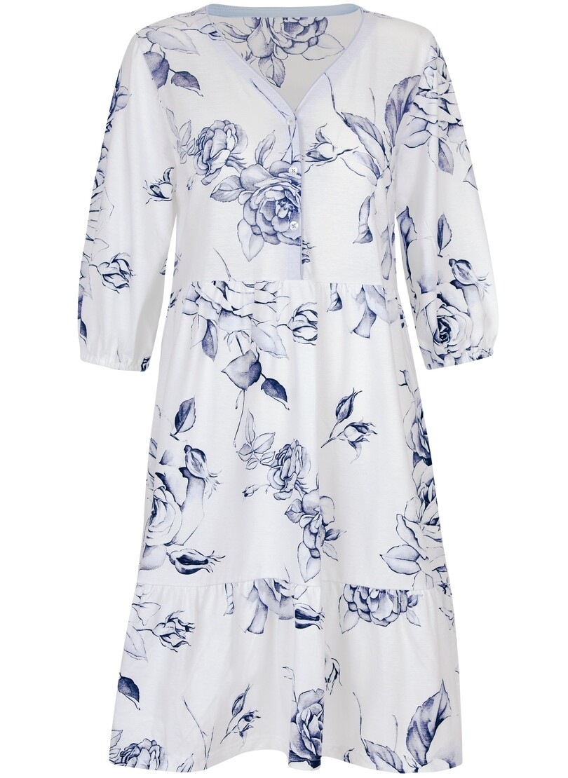 Trigema Jerseykleid »TRIGEMA Kleid mit 3/4-langen Armen und Rosen-Muster«