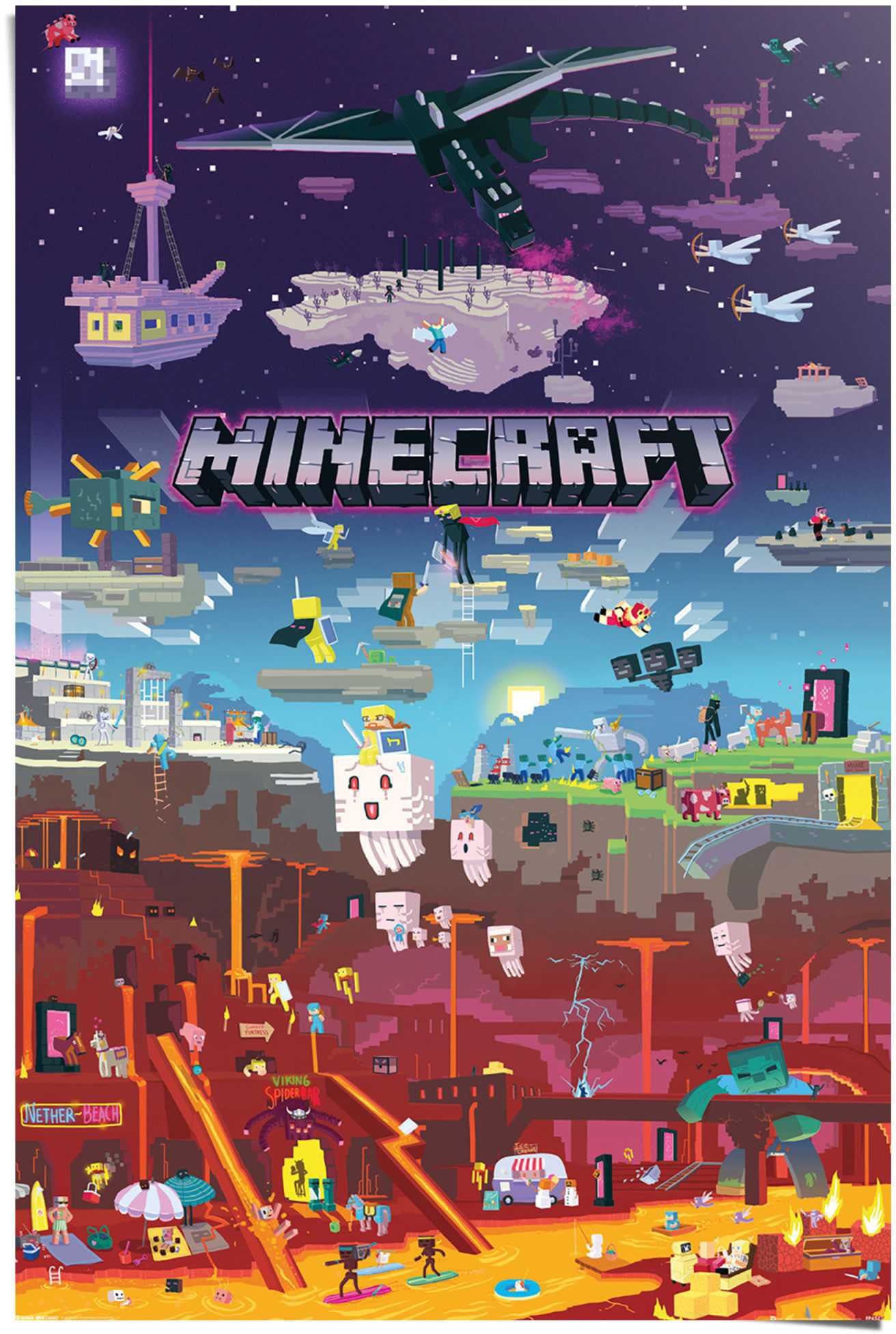 Reinders! Poster »Poster Minecraft - world beyond«, Spiele, (1 St.)