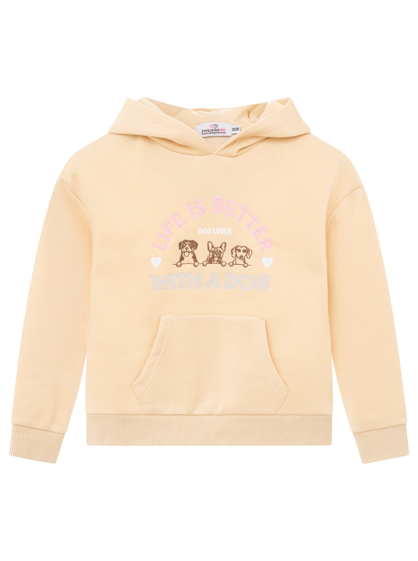 Zwillingsherz Hoodie »"Dog Life"«, Mini-Me,mit gestickten Hunden und Slogan
