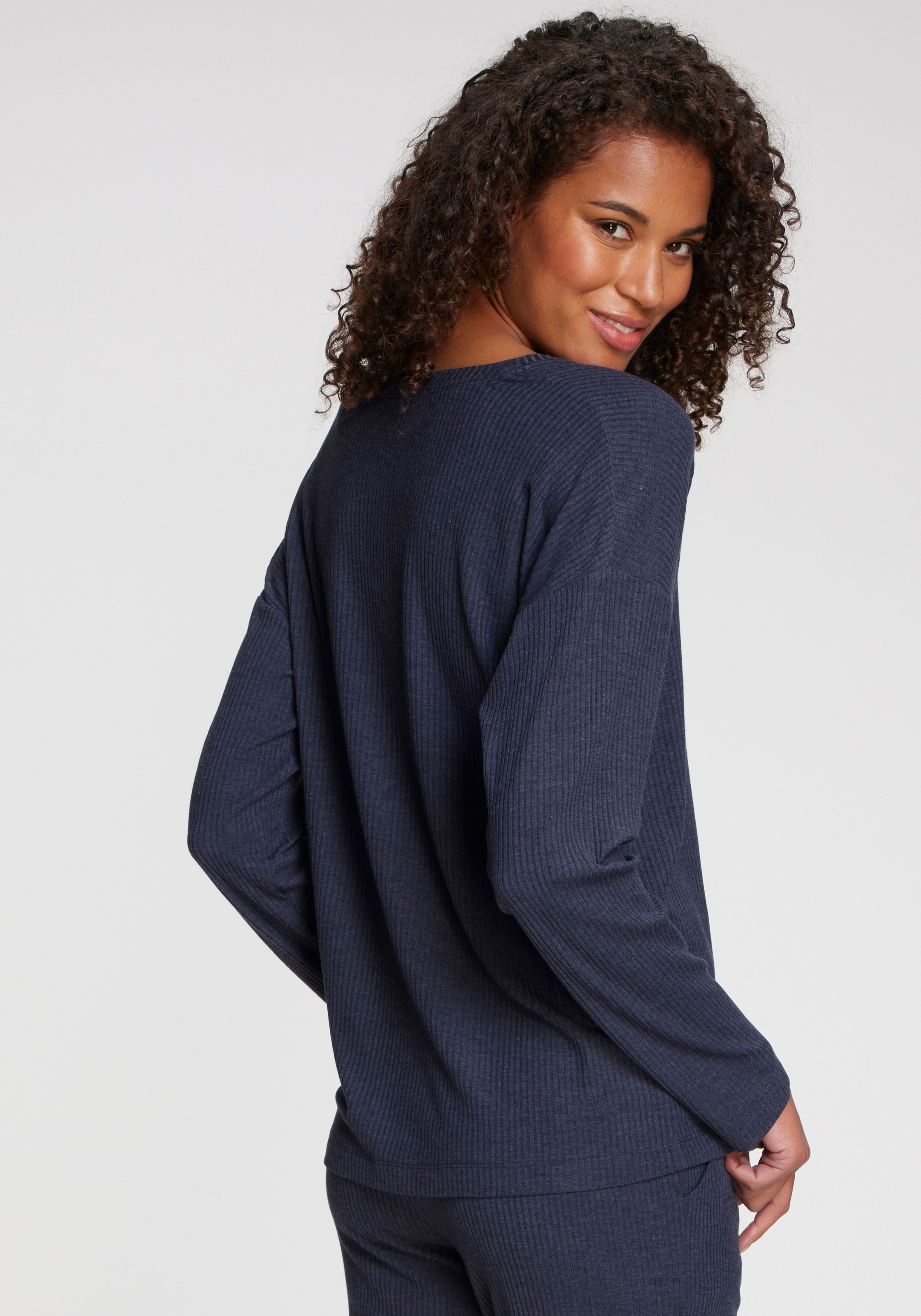 s.Oliver Pyjamaoberteil aus weicher Rippqualität