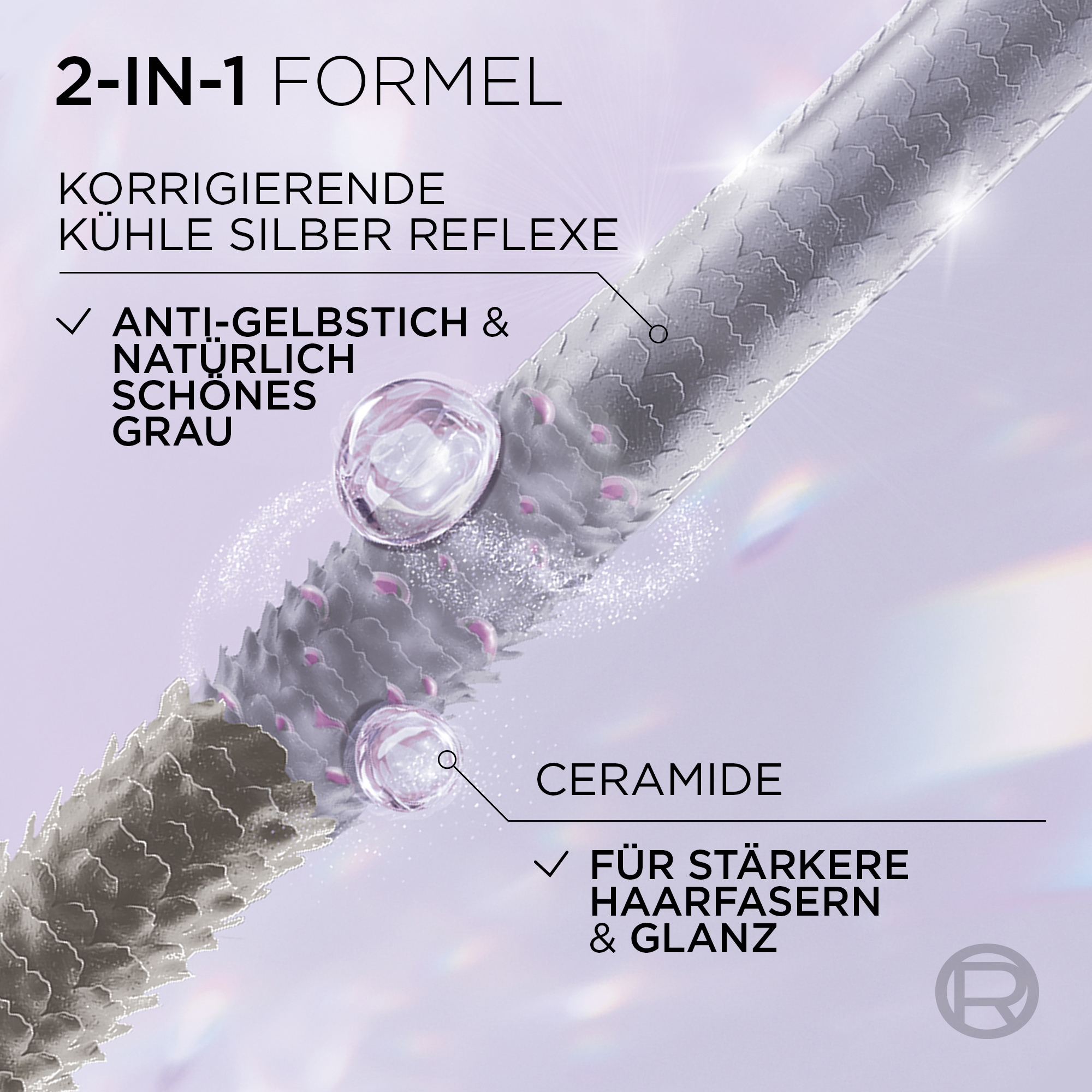 L'ORÉAL PARIS Coloration »L'Oréal Paris Cool Silver Pflegetönung«, Natürlich wirkender Silberglanz für graues Haar, mit Anti-Gelbstich.