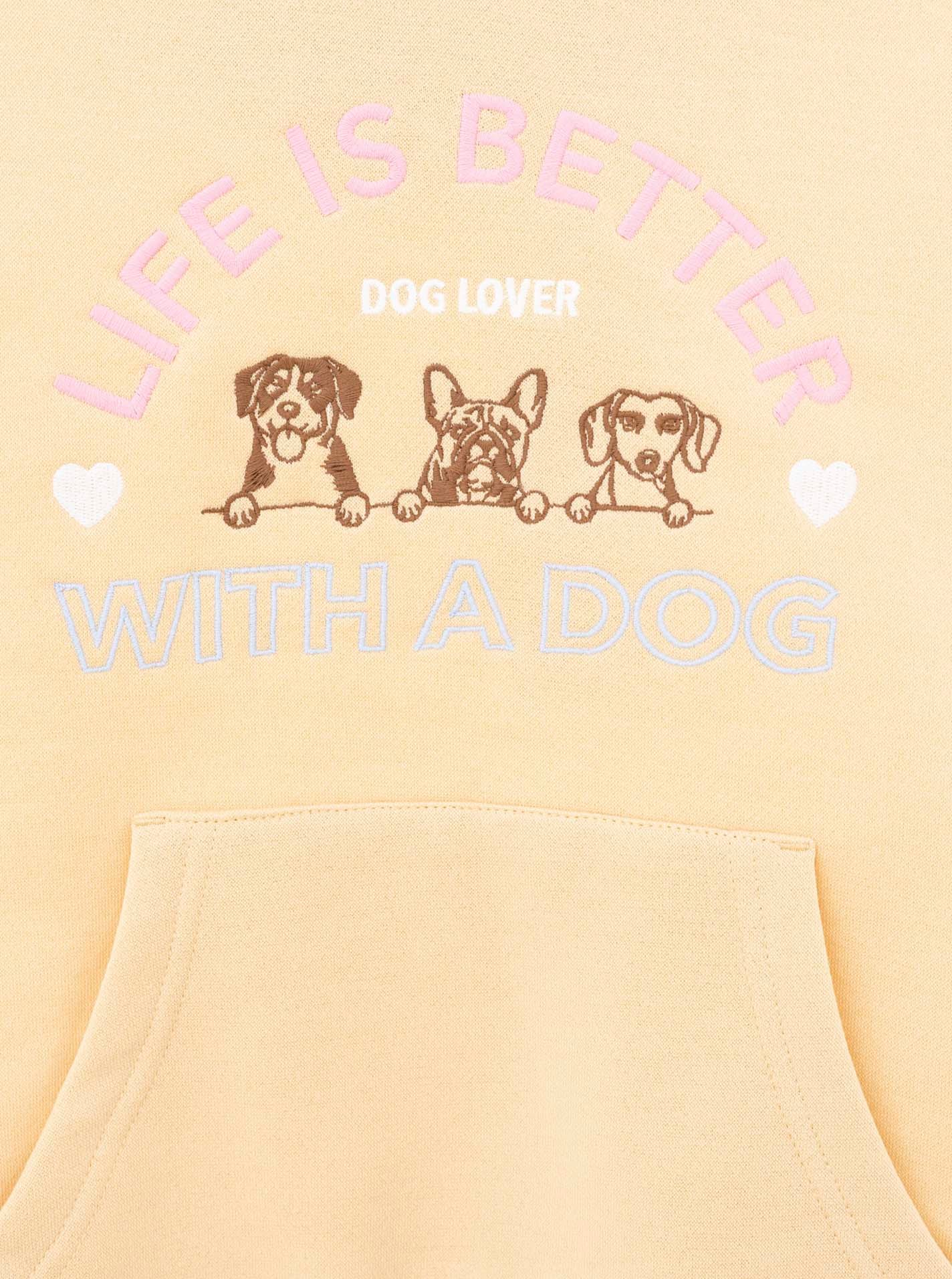 Zwillingsherz Hoodie »"Dog Life"«, Mini-Me,mit gestickten Hunden und Slogan
