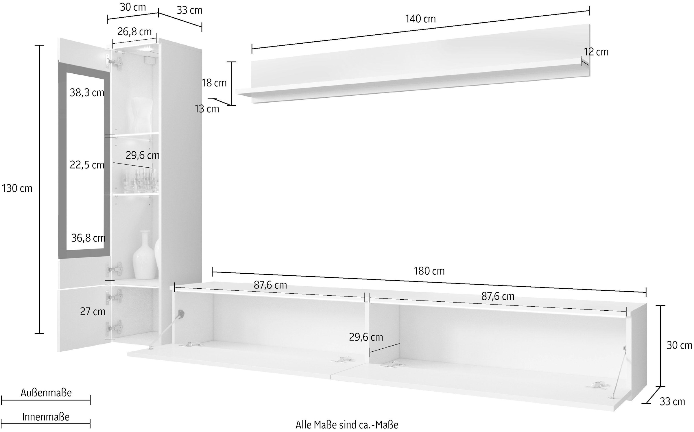 (Set, INOSIGN 3 OTTO St.) »Vera«, Wohnwand bei