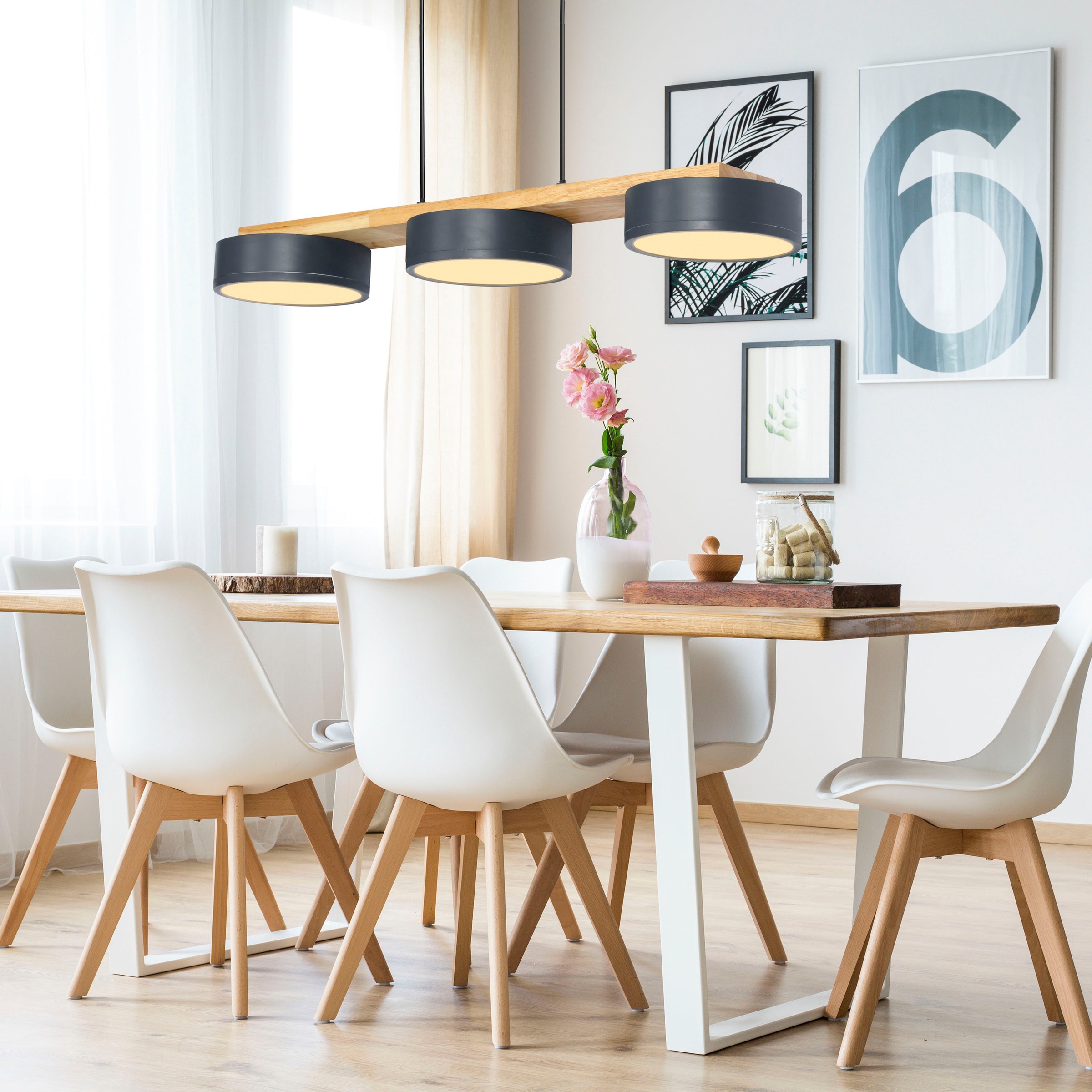 andas LED Pendelleuchte »Fjälla«, 3 flammig, Leuchtmittel LED-Board | LED fest integriert, Dimmbar, 3-stufen schaltbar, Dimmbar über Wandschalter
