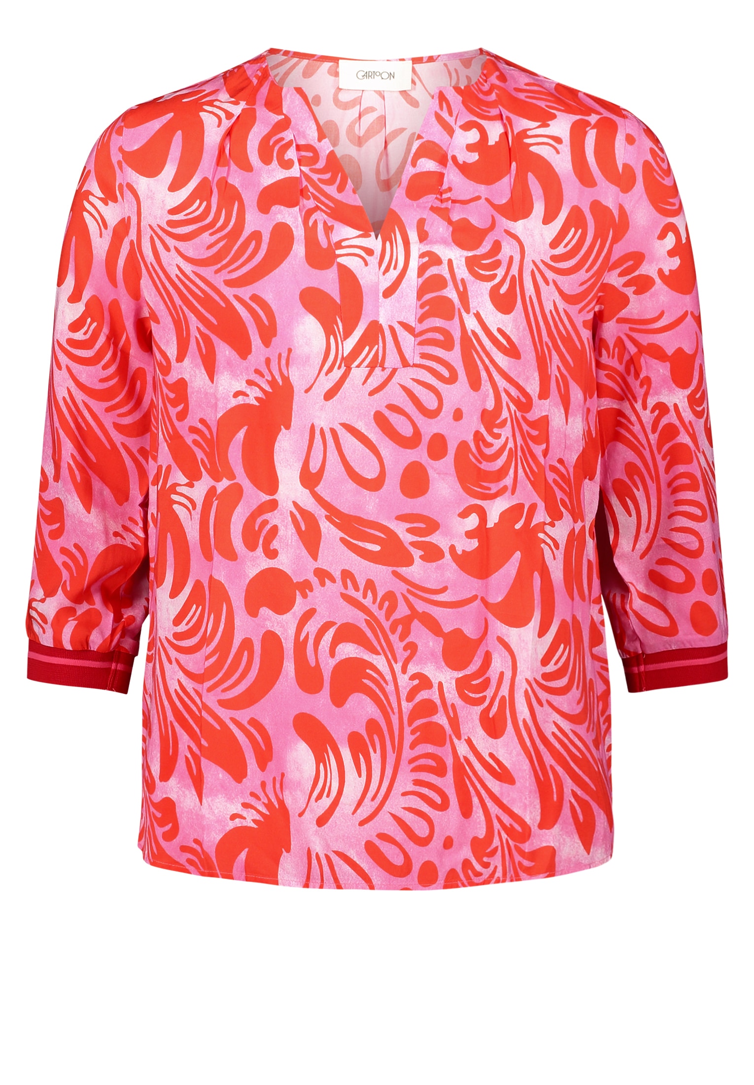 Cartoon Klassische Bluse »Casual-Bluse mit Rippbündchen«