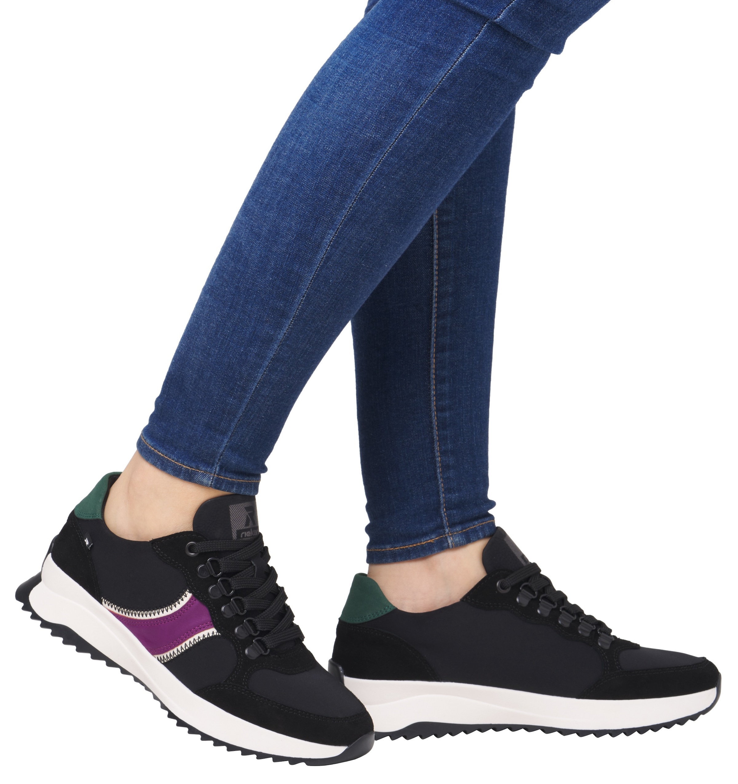 Rieker EVOLUTION Sneaker, Freizeitschuh, Halbschuh, Schnürschuh mit modischen Kontrastbesätzen