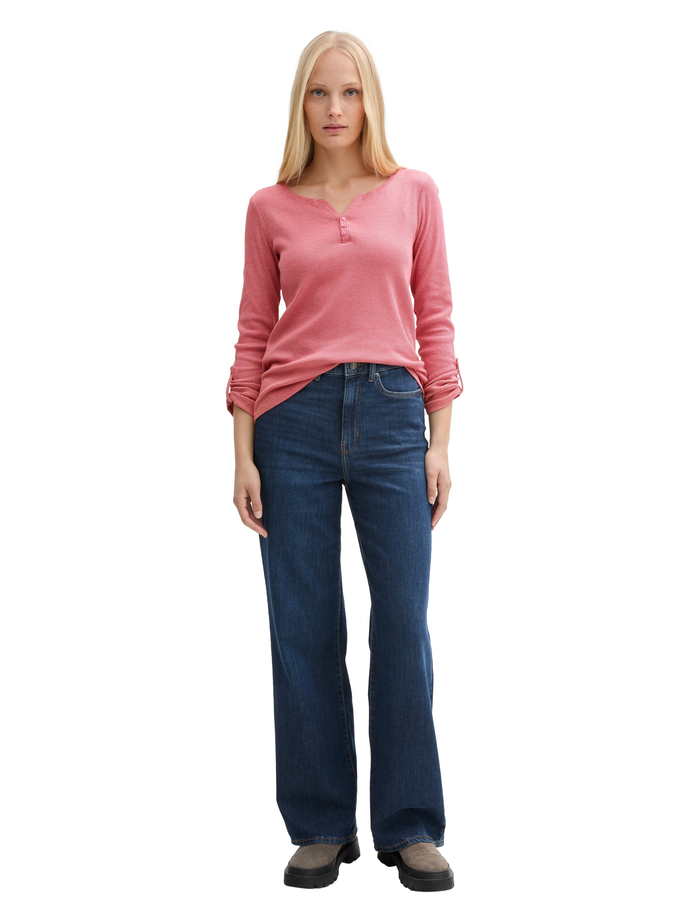 TOM TAILOR Henleyshirt, mit 7/8 Arm