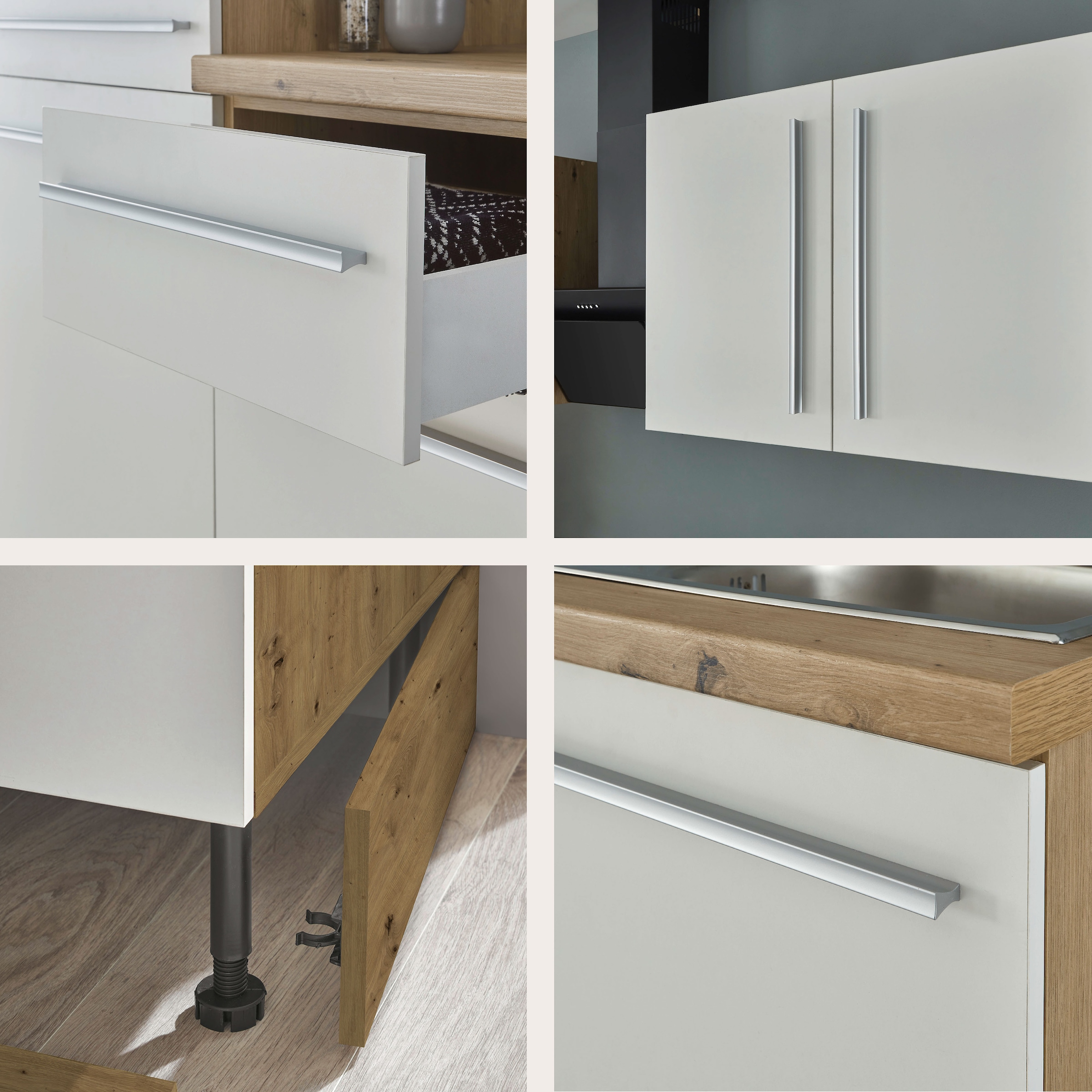 KOCHSTATION Küchenzeile »Florida mit 38mm starker Arbeitsplatte«, Breite 220 cm, wahlweise mit E-Geräten, Soft-Close-Funktion