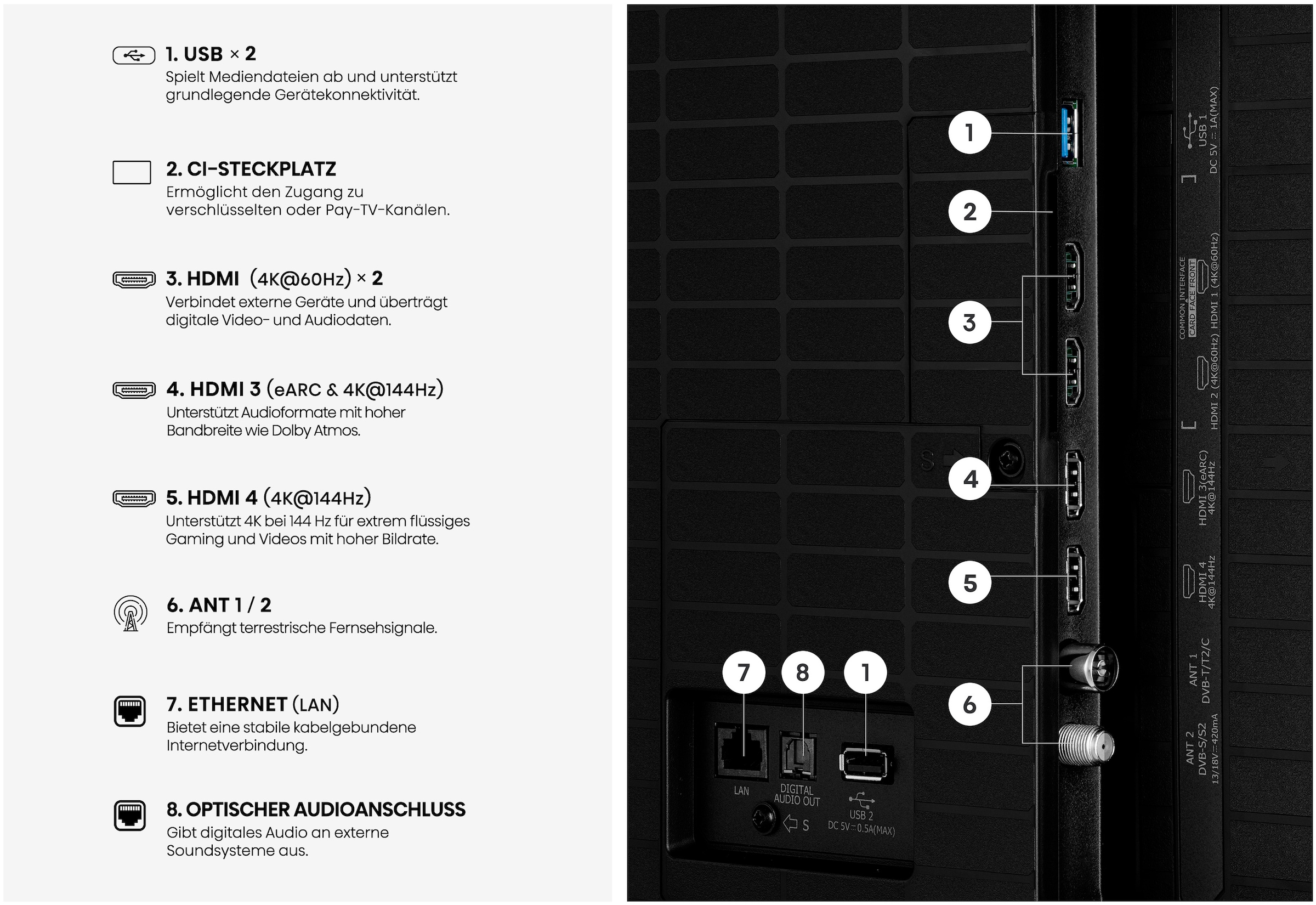 Hisense Mini-LED-Fernseher »85E8S« 215 cm/85 ″ Smart-TV
