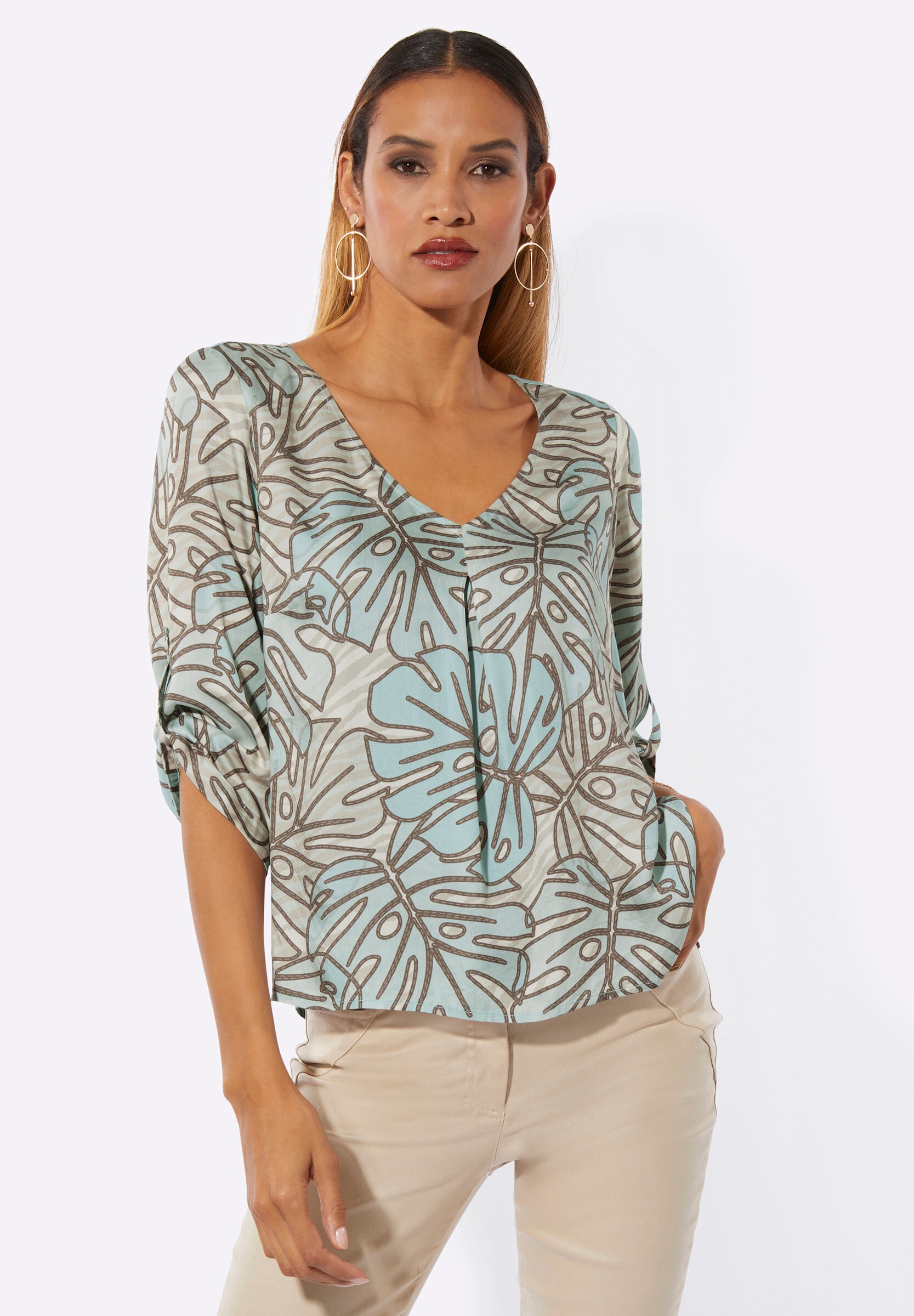 creation L Klassische Bluse »Modal-Bluse Druckbluse in Koffer-Qualität«