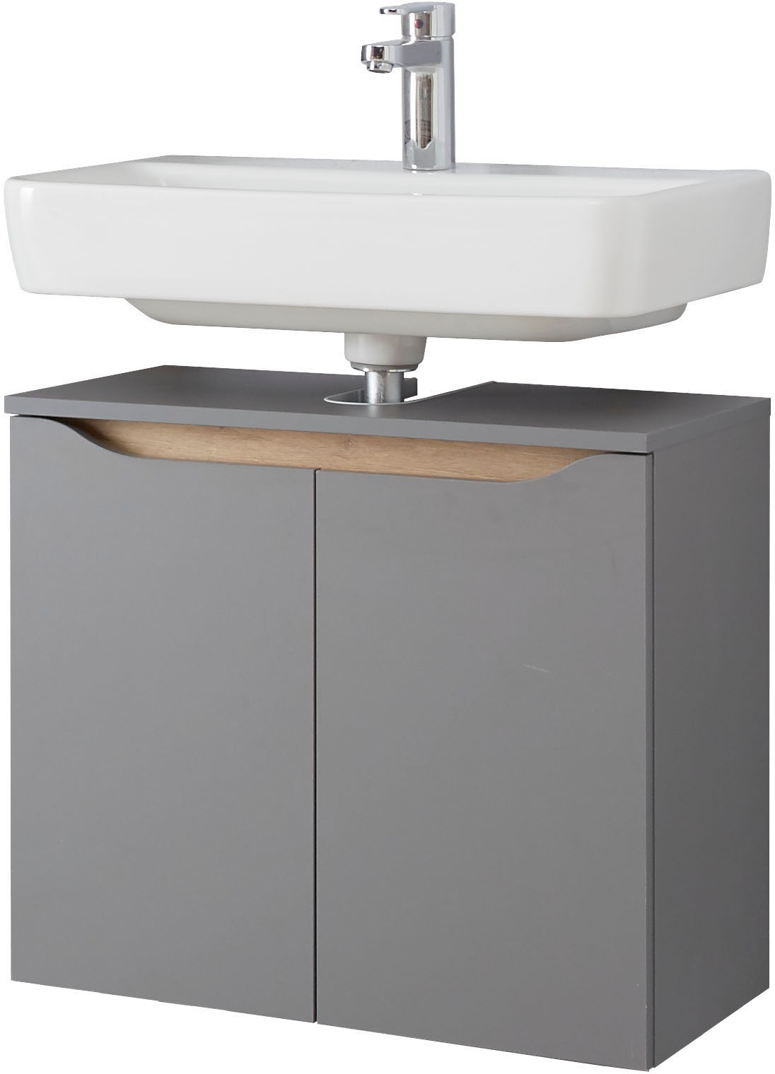 Saphir Badmöbel-Set »Quickset 2-teilig, Waschbeckenunterschrank mit LED-Spiegel«, (2 St.), Waschplatz 60 cm breit, inkl. Türdämpfer, 2 Türen, Bad-Set