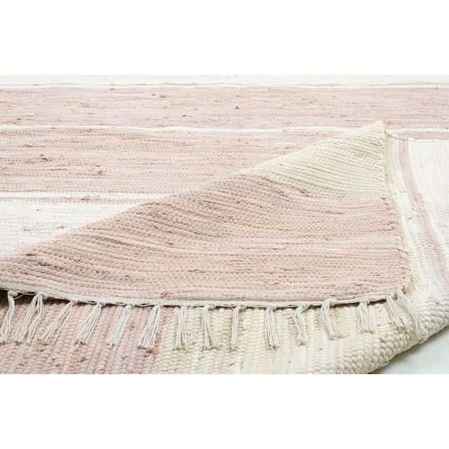 THEKO Läufer »Stripe Cotton«, rechteckig, Handweb Flachgewebe, reine  Baumwolle, handgewebt, mit Fransen im OTTO Online Shop