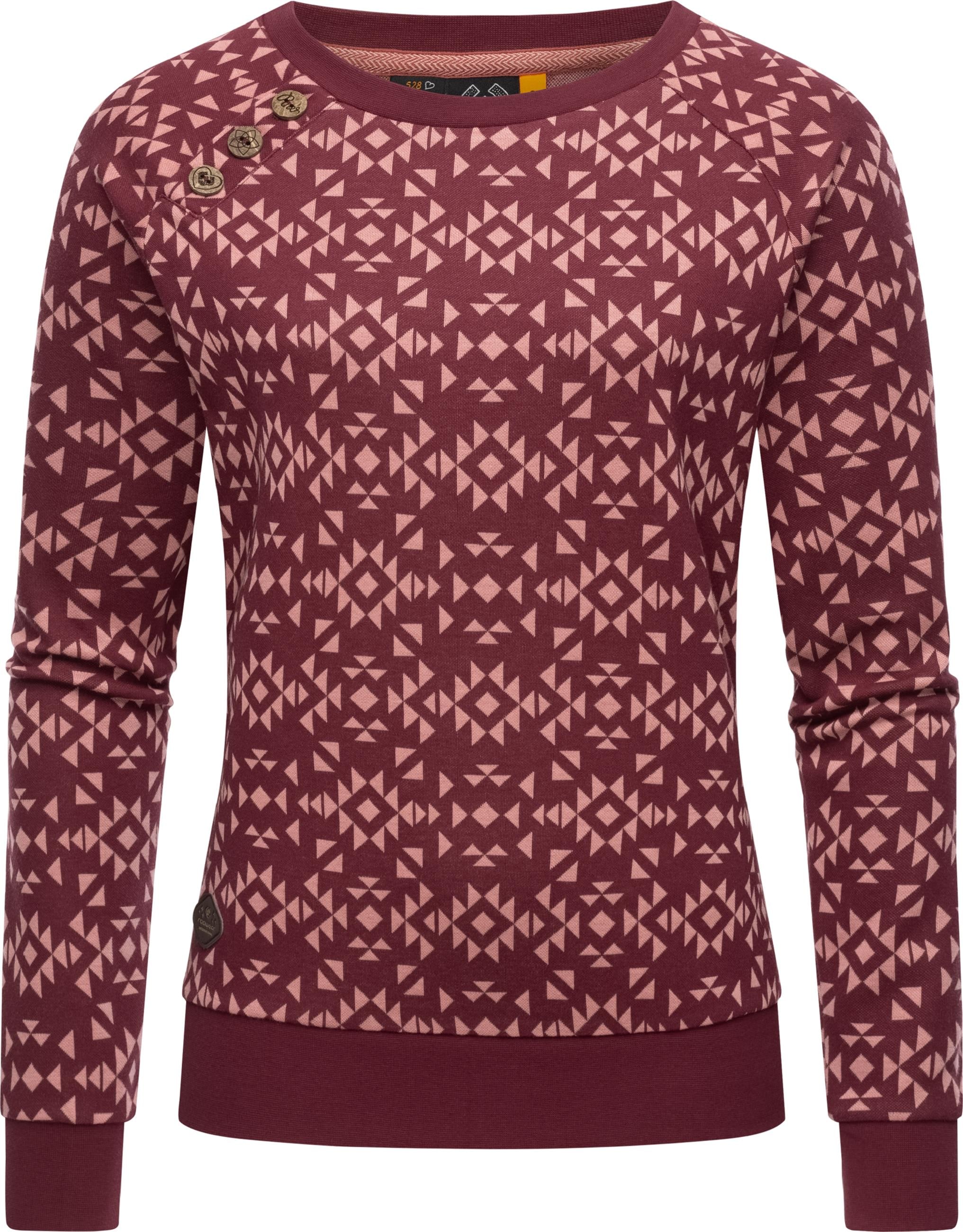 Ragwear Sweater »Rundhalspullover Darria Aztec«, Leichter Damen Pullover mit coolem Print-Muster
