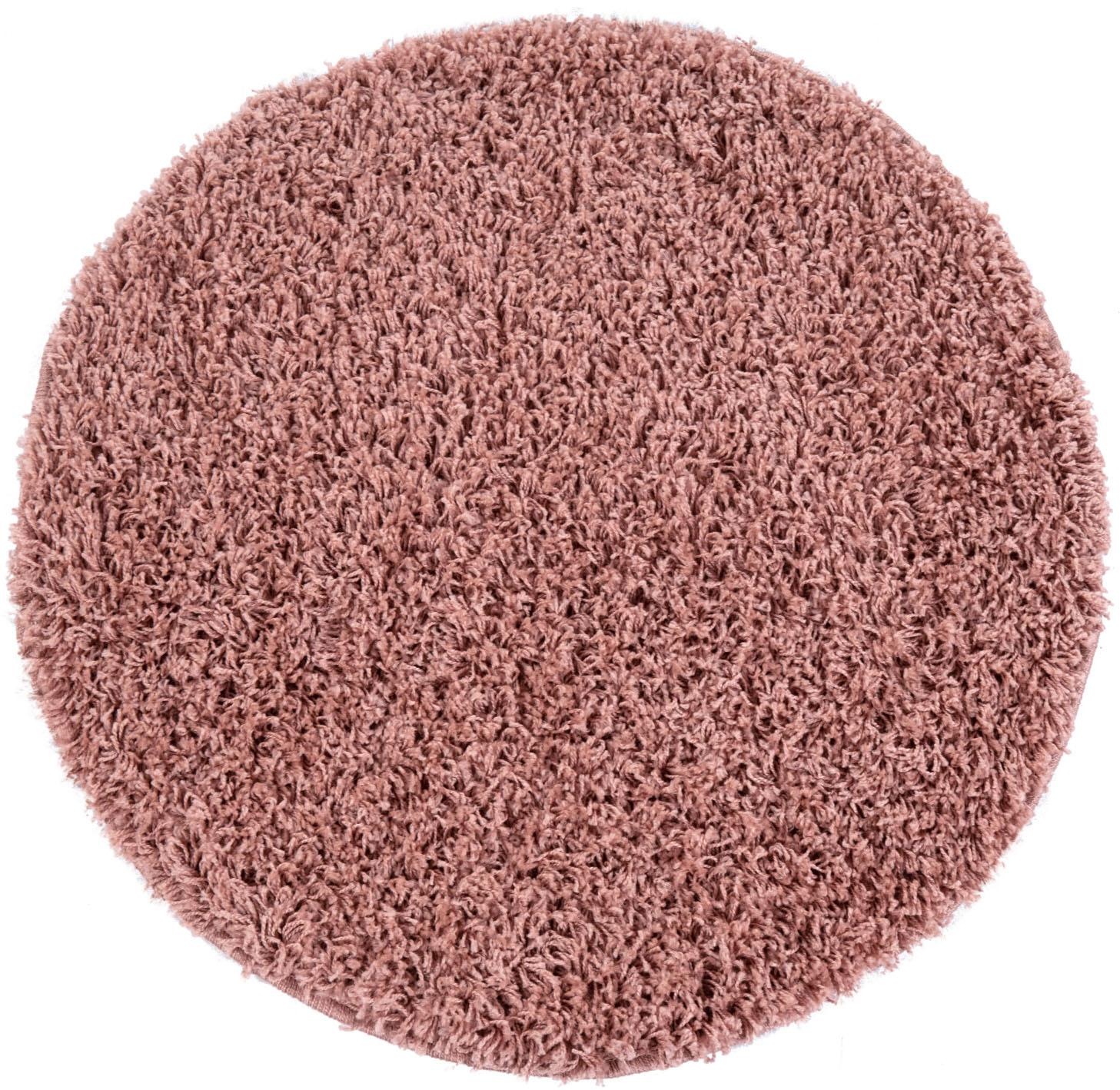 Paco Home Hochflor-Teppich »Twister 500«, rund, 45 mm Höhe, Uni Hochflor Shaggy mit hoher Fadendichte, Wohnzimmer