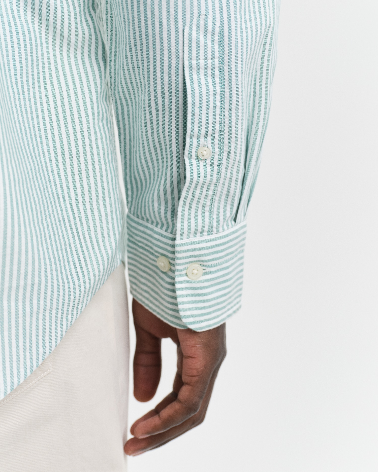 Gant Langarmhemd »Regular Fit Oxford Hemd strukturiert langlebig dicker gestreift«, mit dezenter Logostickerei