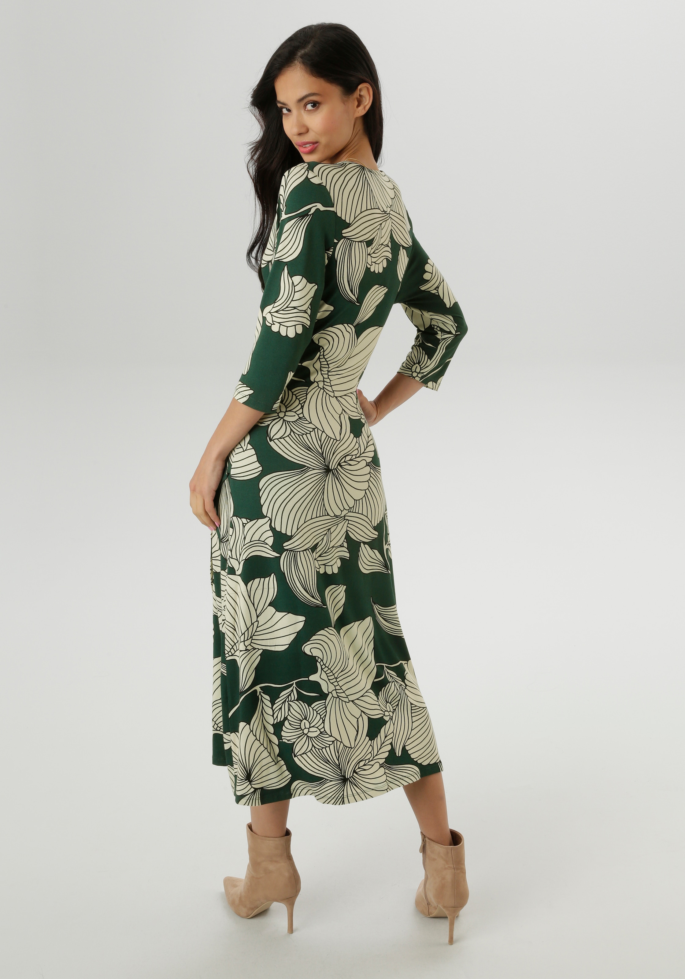 Aniston SELECTED Jerseykleid, mit V-Ausschnitt in Wickel-Optik - NEUE KOLLEKTION