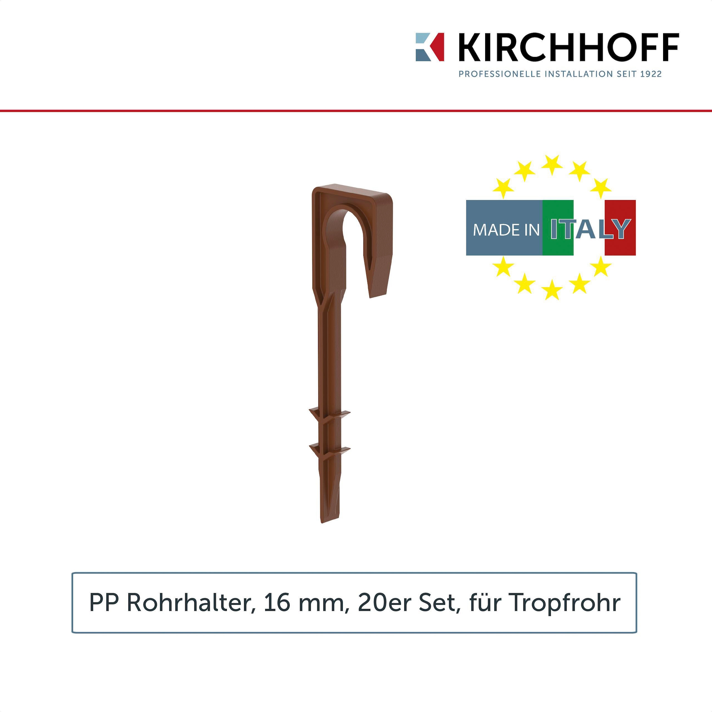 Kirchhoff Profilrohr-Befestigungswinkel »Rohrhalter«, PP Tropfschlauch Drip-Bewässerung, für den Garten