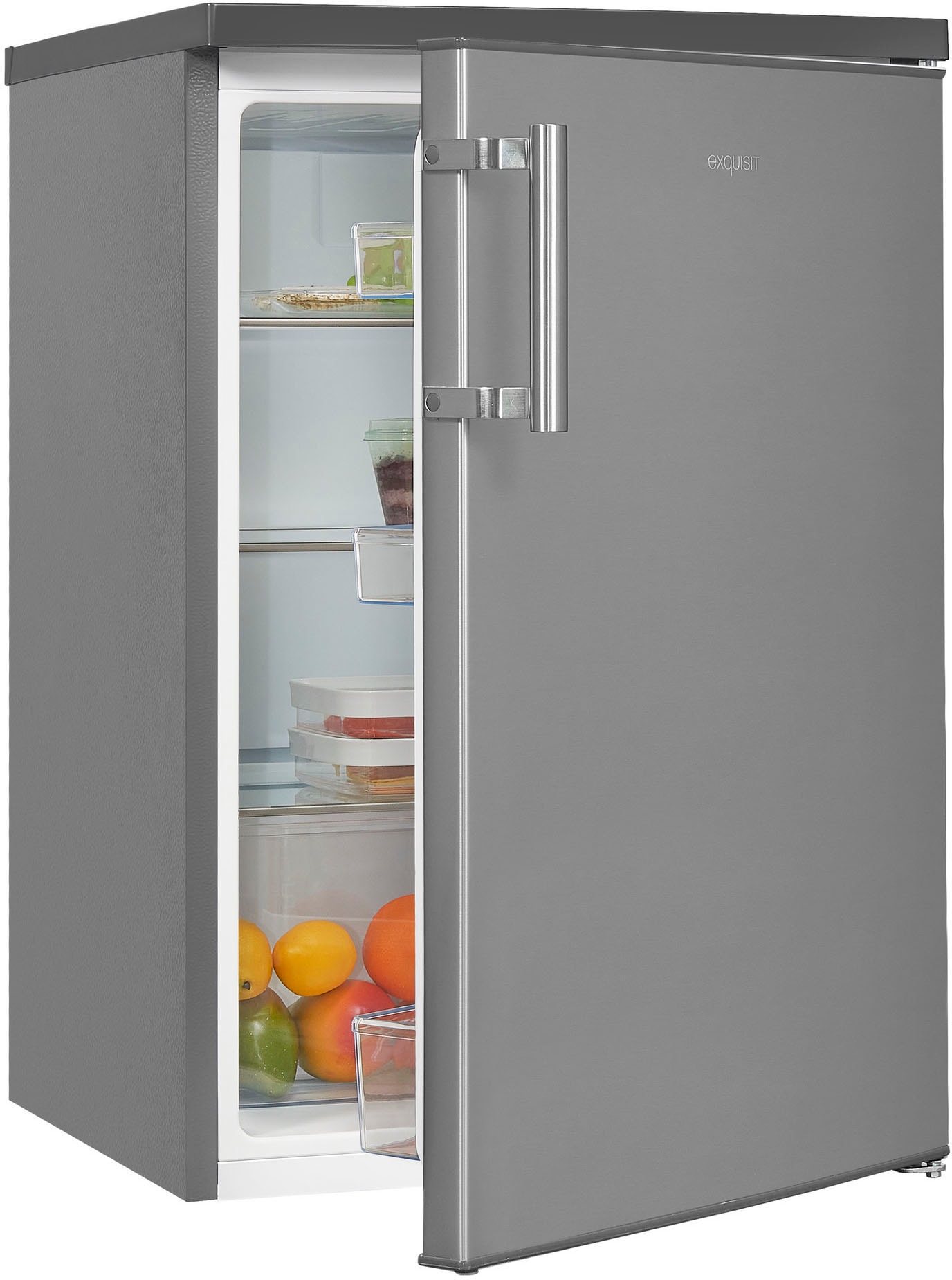 exquisit Kühlschrank »KS16-V-H-010D«, KS16-V-H-010D inoxlook, 85,5 cm hoch, 56 cm breit kaufen