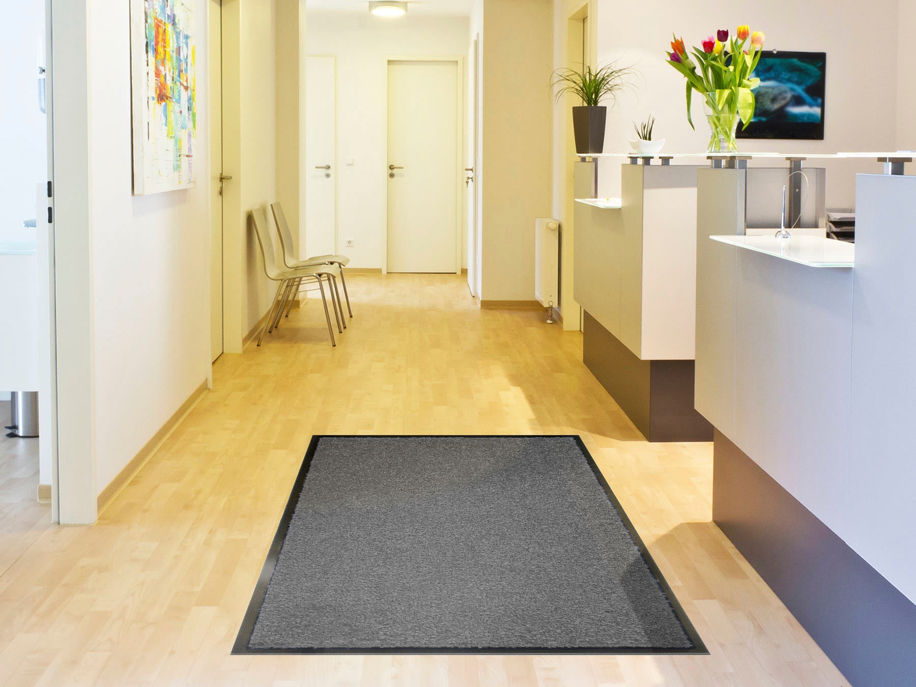 Primaflor-Ideen in Textil Fußmatte »Schmutzfangmatte CLEAN PRO, Made in Belgium«, rechteckig, 8 mm Höhe, Uni-Farben, UV-beständig, strapazierfähig, waschbar