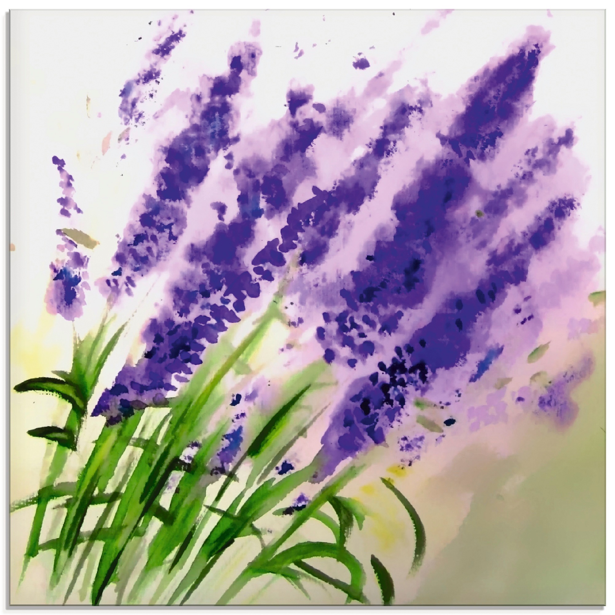 Artland Glasbild »Lavendel-aquarell«, Blumen, (1 St.)