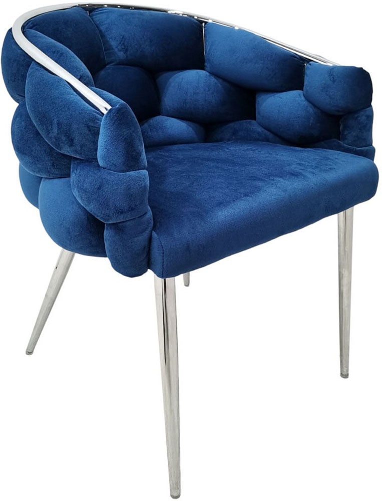 Kayoom Polsterstuhl »Stuhl Grace 125 2er-Set, Gestell aus Eisen, bequem gepolstert« (Set) 2 Stk. Graziöses Design, absolutes Eye-Catcher, geflochtener Rücken