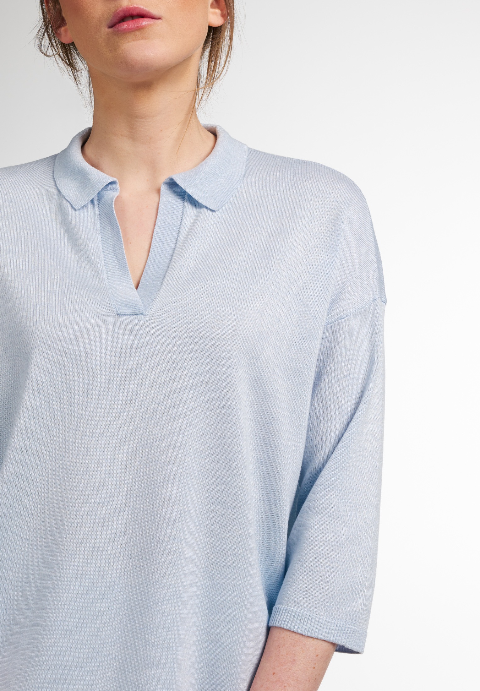 Eterna Langarm-Poloshirt