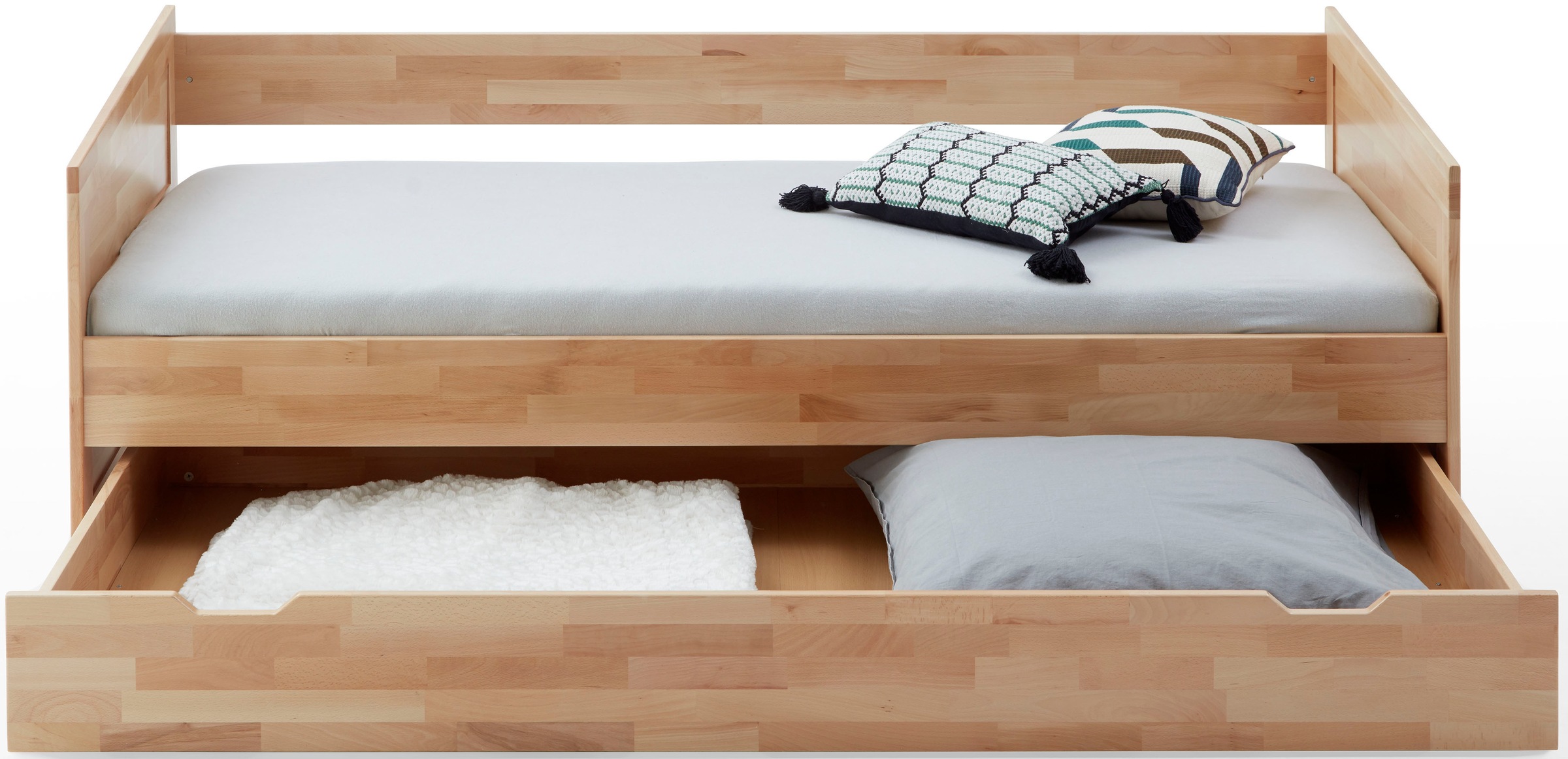 Relita Funktionsbett »Funktionsbett Nina«, Funktionsbett mit Bettschublade, Buche massiv lackiert