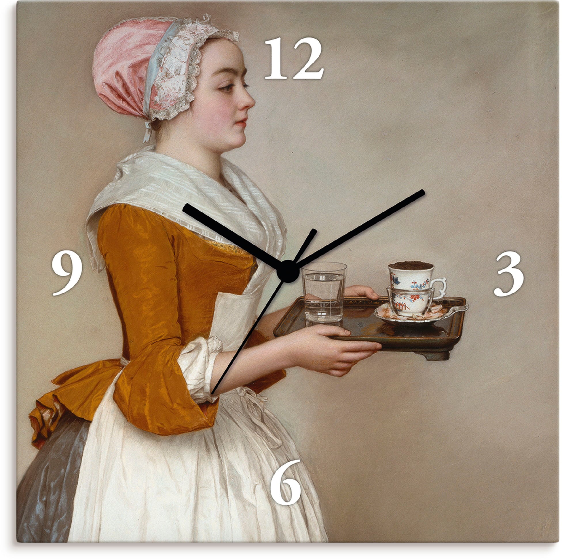 »Das oder wahlweise 1744/45«, Um lautlos Wanduhr bei Quarz- bestellen Artland mit Tickgeräusche Funkuhrwerk, OTTO Schokoladenmädchen. ohne