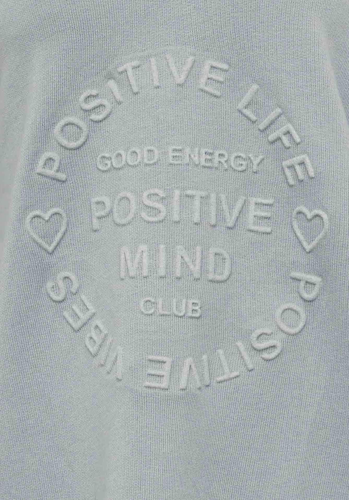 Zwillingsherz Sweatshirt »Sweatshirt Positive Mind mit Neonkante«, V-Ausschnitt Sweatshirt im Used-Look mit Kontrastnaht in Neonfarbe