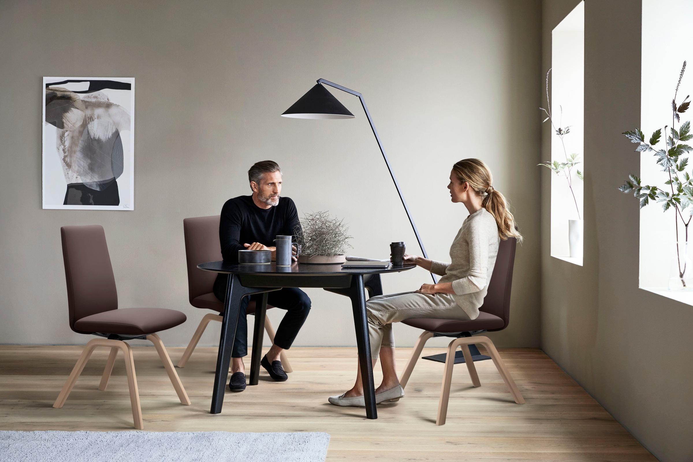 Stressless® Polsterstuhl »Laurel«, Leder PALOMA, Low Back, Größe L, mit schräggestellten Beinen in Schwarz