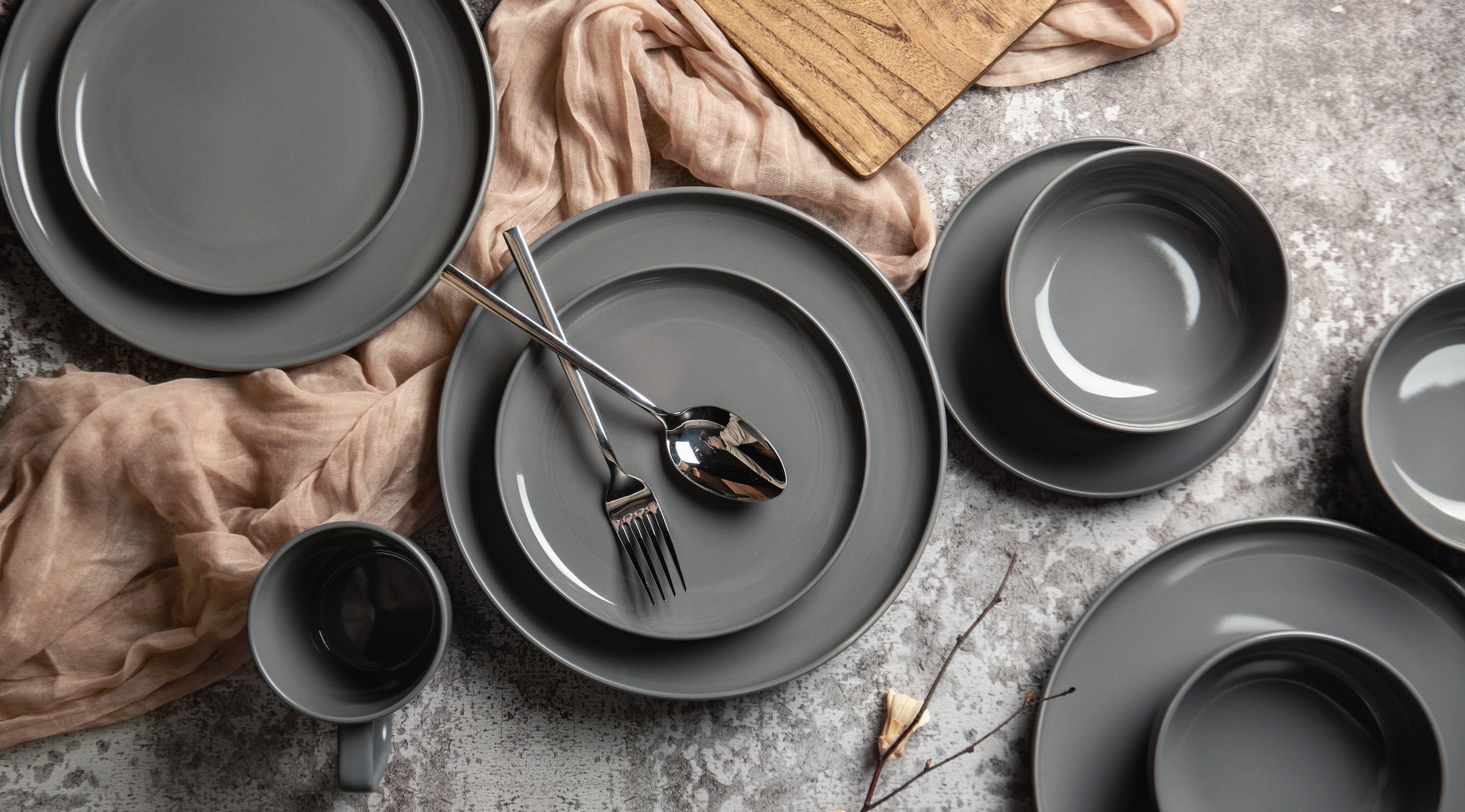 my home Geschirr-Set »Timula, außen matt, innen glänzend« spülmaschinenfest und mikrowellengeeignet