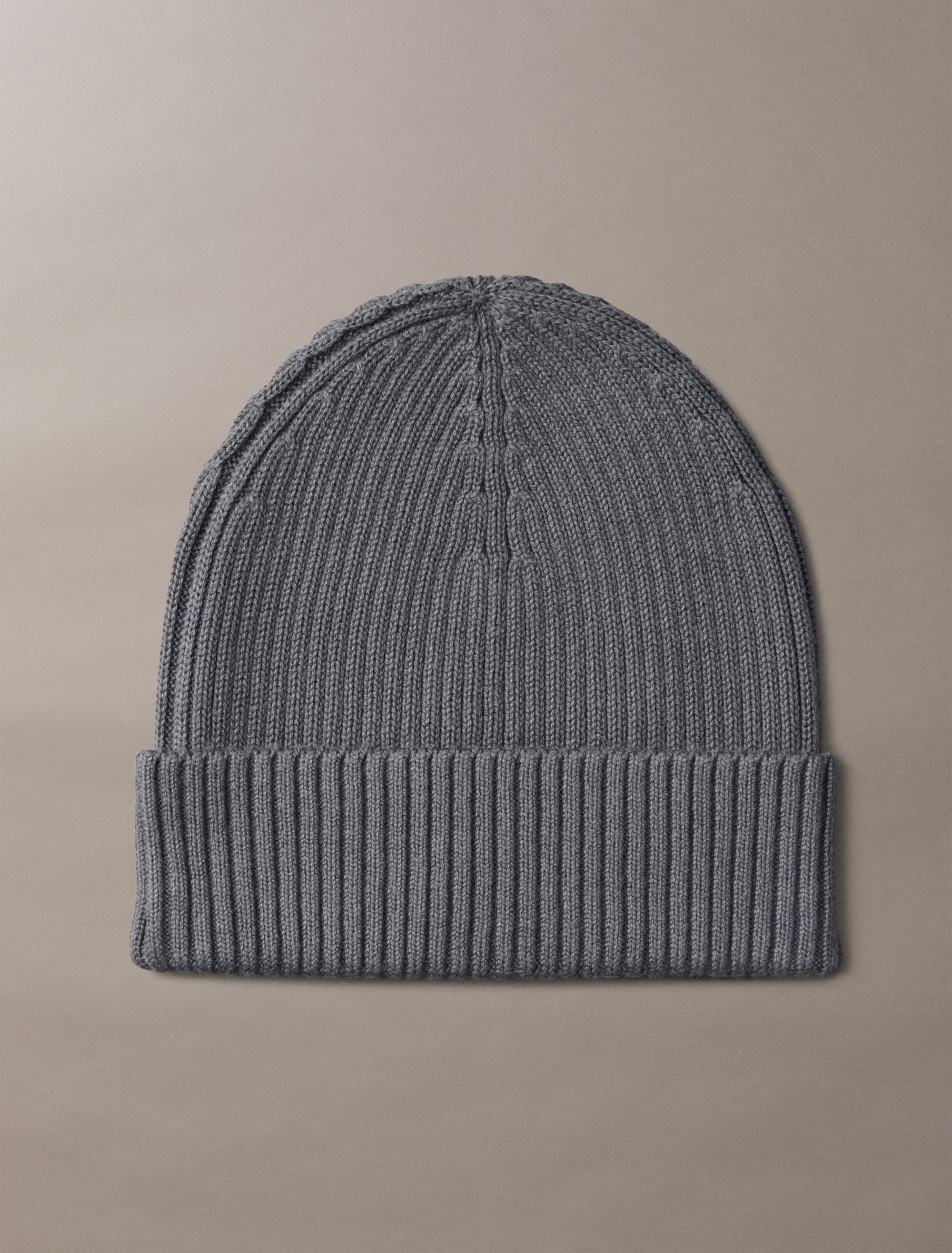 Calvin Klein Strickmütze »PATCH CHUNKY RIB COTTON BEANIE«, mit Markenlogo